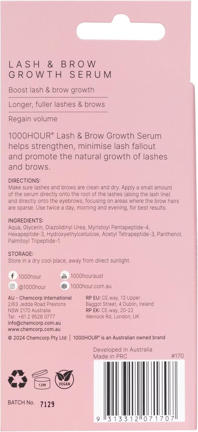 1000 Hour Lash and Brow Growth Serum 3 Ml (Pack of 2)