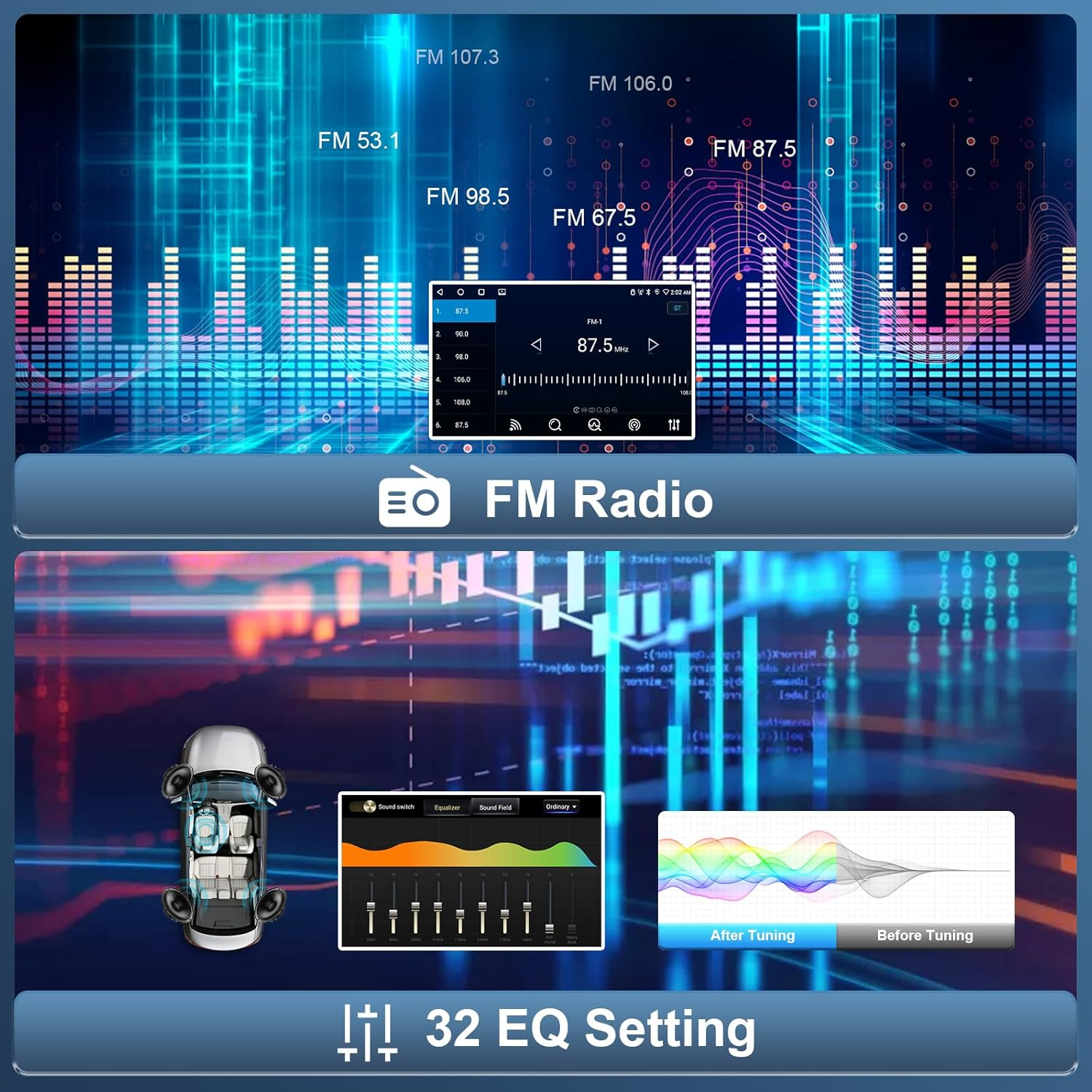 Car Radio for Mazda 3 2009 2010 2011 2012 2013 with Wireless Carplay Android Auto,9 Inch Touch Screen, Bluetooth,Gps,Wifi,Swc,Backup Camera image number 3