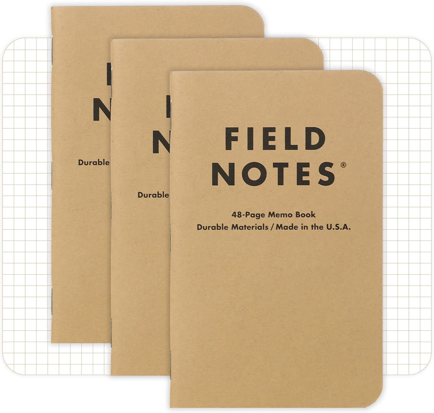 Field Notes Kraft Graph 3-Pack - Graph Paper