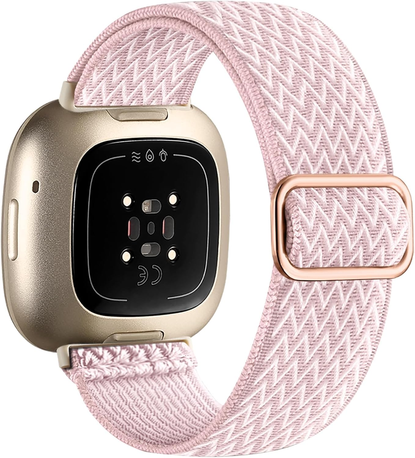 Maledan Elastic Band Compatible with Fitbit Versa 3/Versa 4/Sense 2/Sense Band for Women Men, Sport Stretchy Breathable Sense 2 & Sense Bands Versa 3 and Versa 4 Watch Straps Replacement Wristband