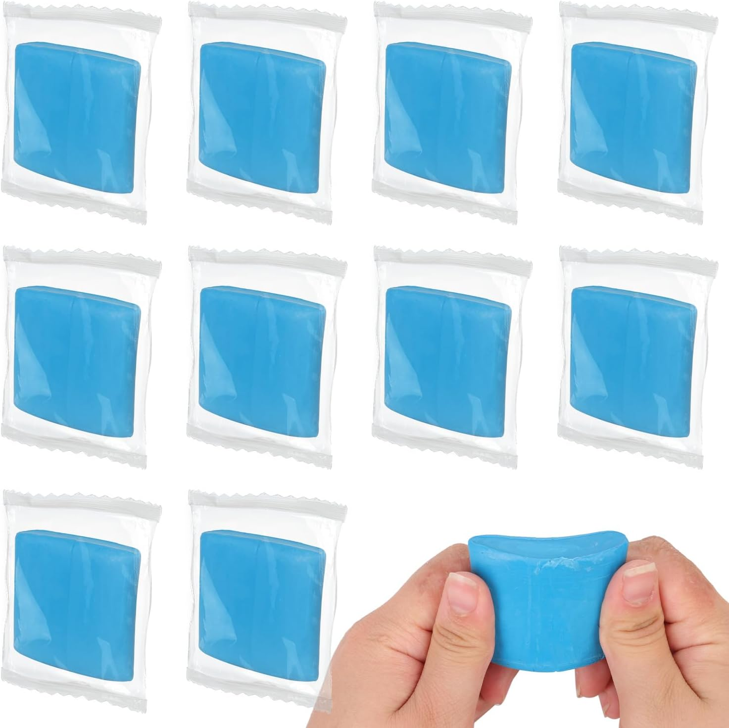 10Pcs Detailing Clay Bar, Blue Vehicle Clay Bar Auto Detailing Clay Magic Clay Bars Kit Auto Wash Bar with Washing and Adsorption Capacity for Glass Cleaning Car Detailing Clean Car Wash image number 5