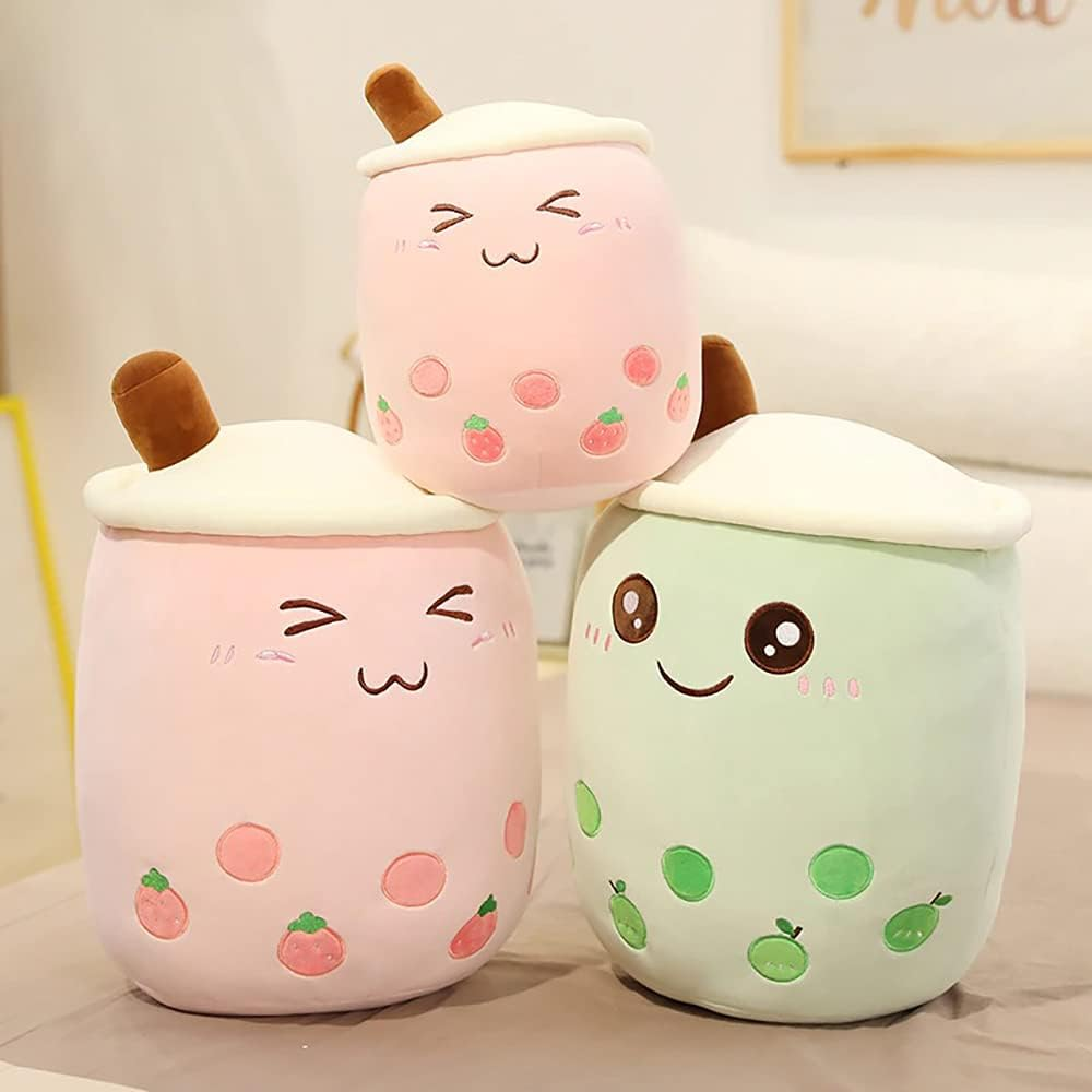 VHYHCY Cute Stuffed Boba Plush Bubble Tea Plushie Pillow Milk Tea Cup Pillow Food Plush, Soft Kawaii Hugging Plush Toys Gifts for Kids(Pink, 19.6 Inch) image number 4