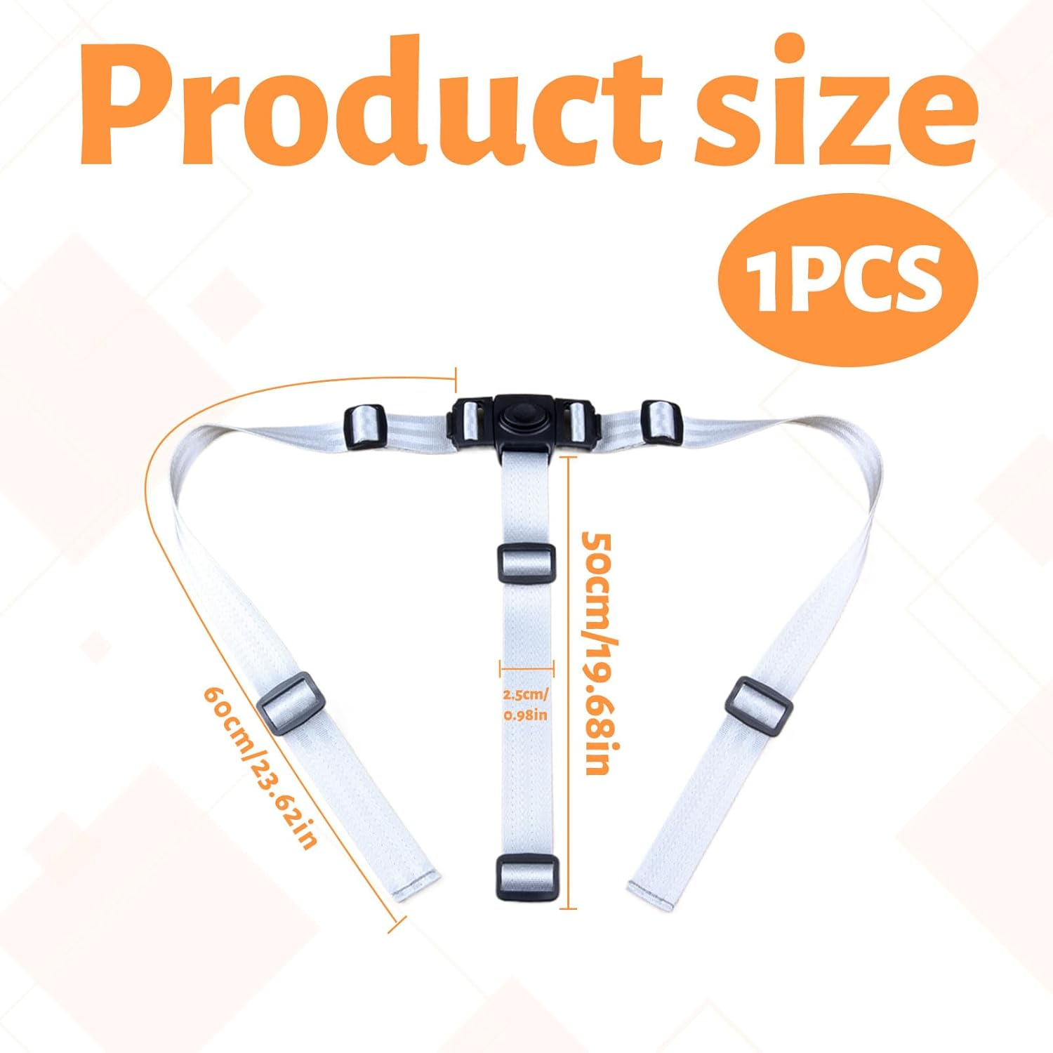 Baby High Chair Strap, Kids Chair Safety Belt, Kids High Chair Straps Replacement for IKEA Antilop High Chair, Heavy Duty 3 Point Harness Seat Belt, Adjustable & Durable Polyester Baby Safety Belt image number 1