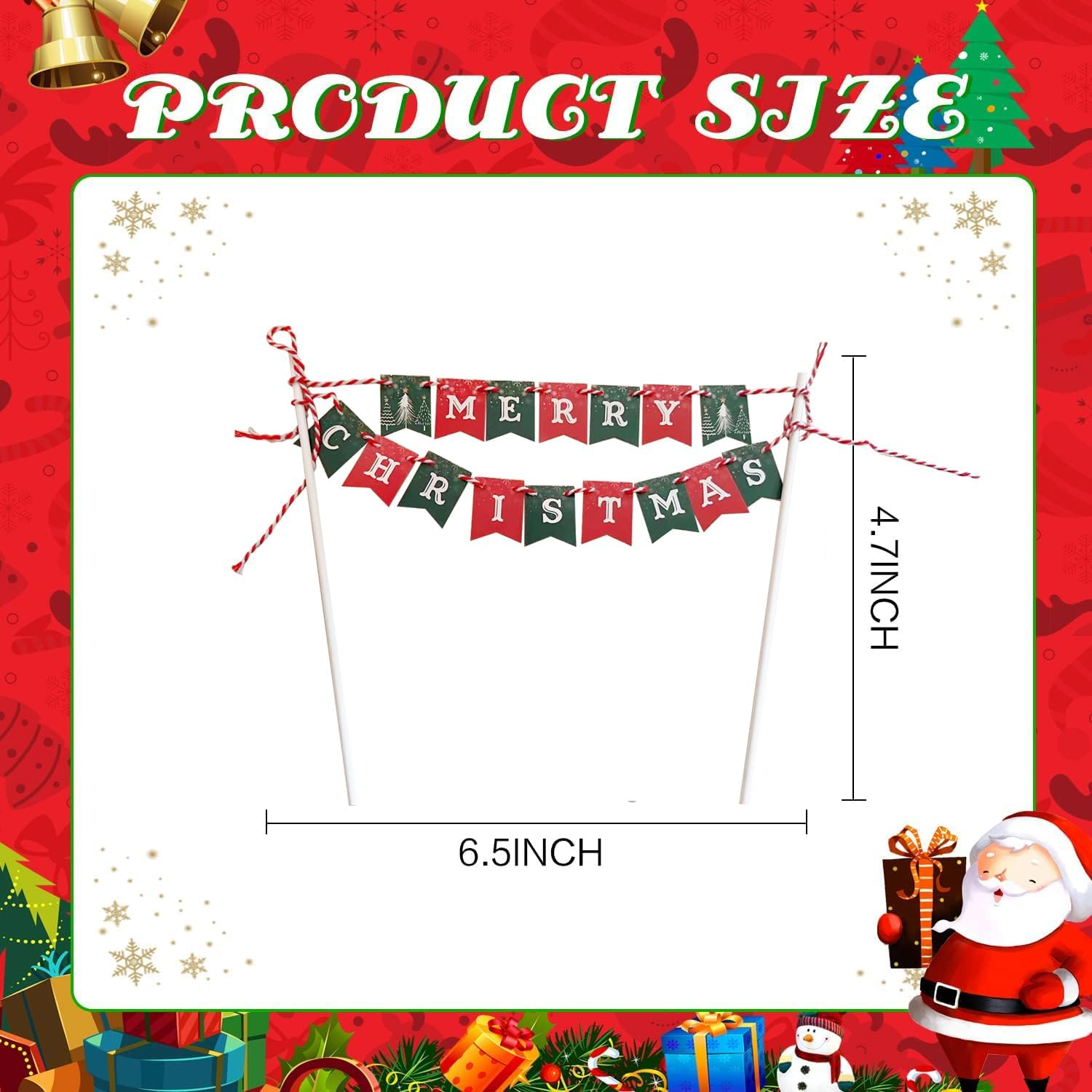 Christmas Cake Topper 1 Pack Merry Christmas Cake Topper Xmas Cake Decoration for Christmas Party Supplies Happy New Year Cake Decor image number 4