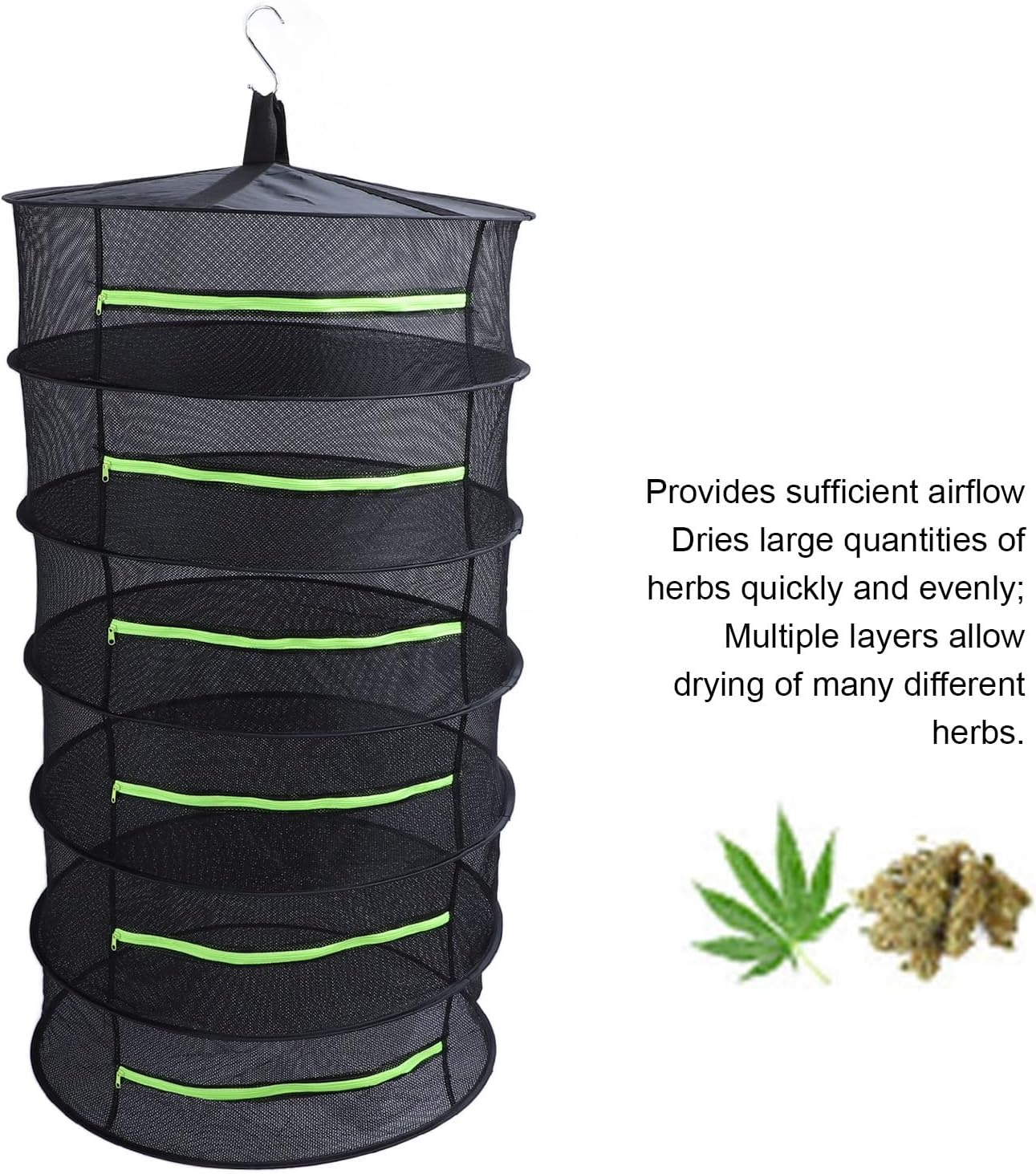 Bewinner Bottle Drying Rack | Drying Rack with Zipper Cover Opening Design | Drying Rack | Multifunctional Baby Bottle Drying Rack, Fluorescent Green (6 Layer) image number 2