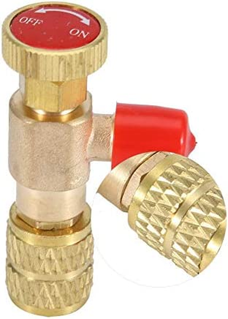 2Pcs Liquid Safety Valve R410A R22 Air Conditioning Refrigerant 1/4" Safety Adapter Refrigerant Charging Valve image number 1