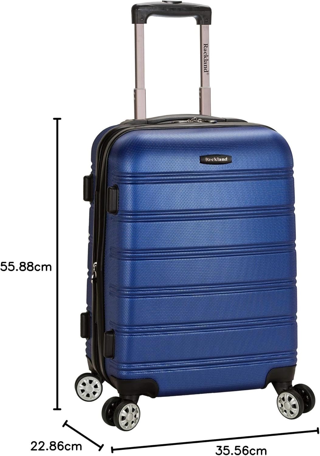 Rockland Melbourne Hardside Expandable Spinner Wheel Luggage, Blue, 3-Piece Set (20/24/28), Melbourne Hardside Expandable Spinner Wheel Luggage image number 3