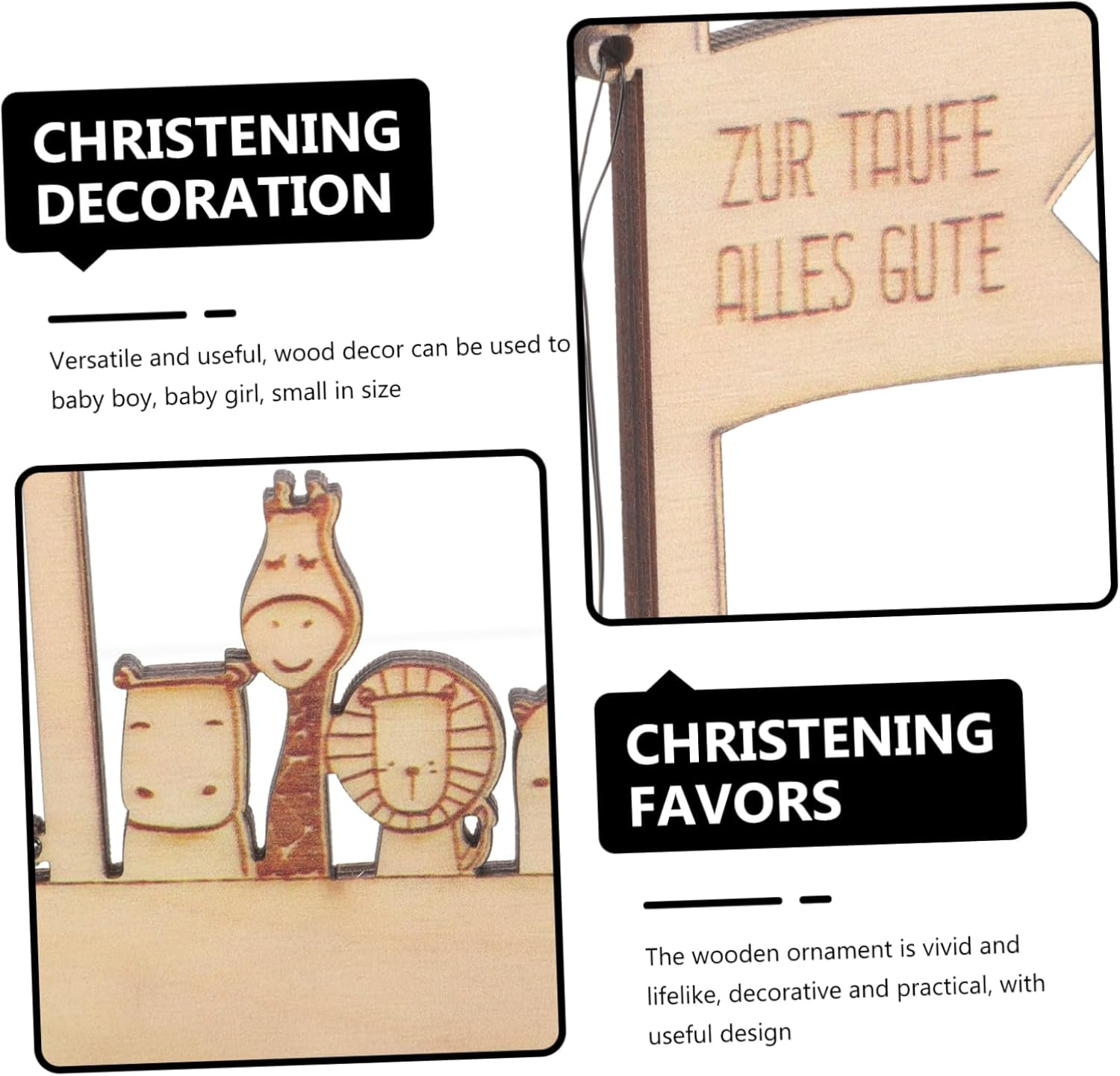 MERRYHAPY Ark Money Clip Baptism for Boy Girl Custom Baptism Souvenir Wooden Decor for Keepsake