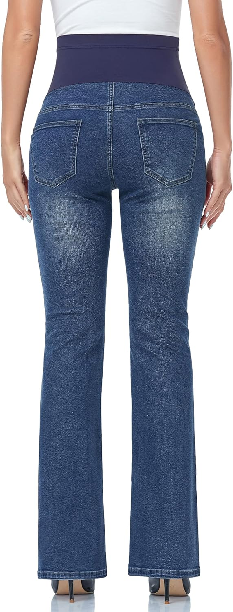 GLAMIX Women'S Maternity Active Pants over the Belly Workout Leggings Pregnancy Yoga Tights Pants image number 4