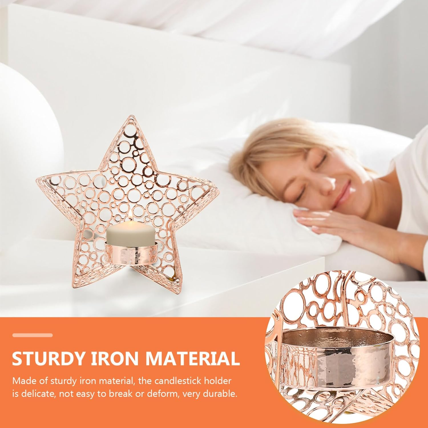 SUPVOX Tealight Candle Stand Portable Desktop Candlesticks Home Decor for Holiday Dinner Party image number 4