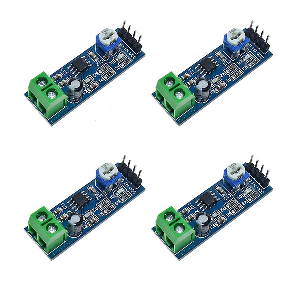 Rakstore 4Pcs LM386 Audio Power Amplifier Module 200X Gain Mono Amplifier 5V-12V Input image number 2
