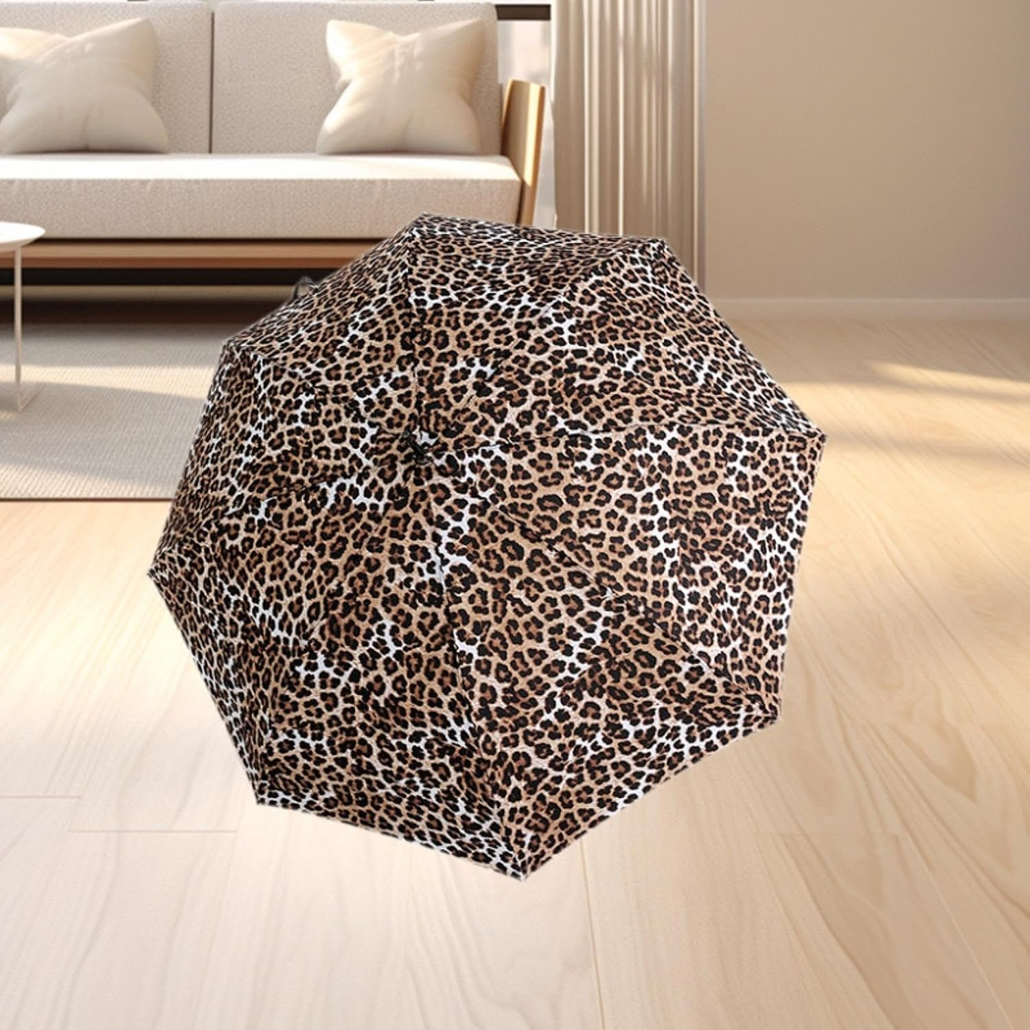 Travel Umbrella Stick Umbrella Strong Waterproof Leopard Print Portable Rain Umbrella Straight Umbrella for Outdoor Walking image number 5