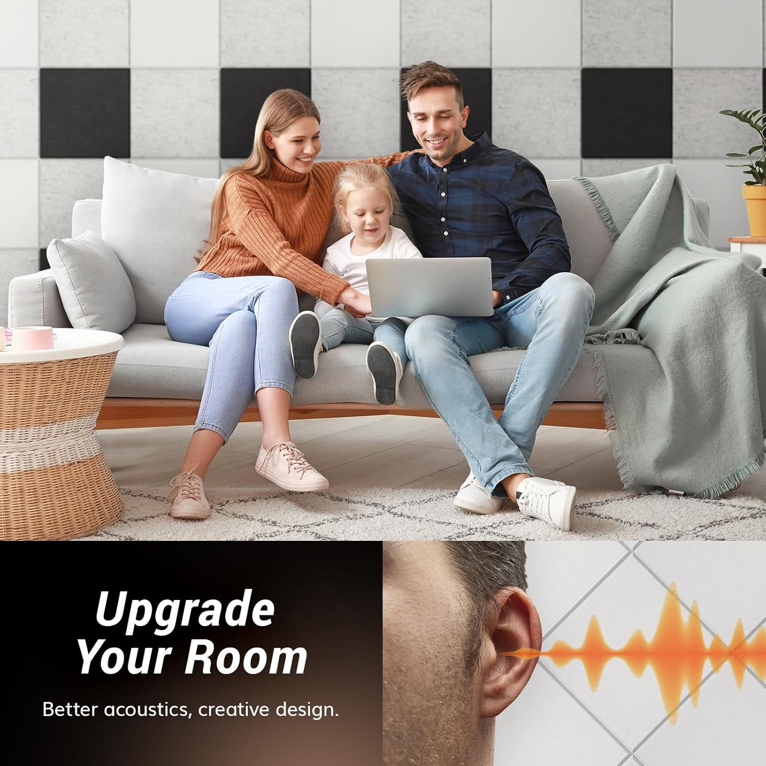 18 Pack Sound Proofing Panels Self-Adhesive, TONOR 30X30X0,9Cm Square Acoustic Absorbing Panels for Wall, High Density Insulation Soundproofing Panels for Recording Studio, Game Room, Offices, White image number 1