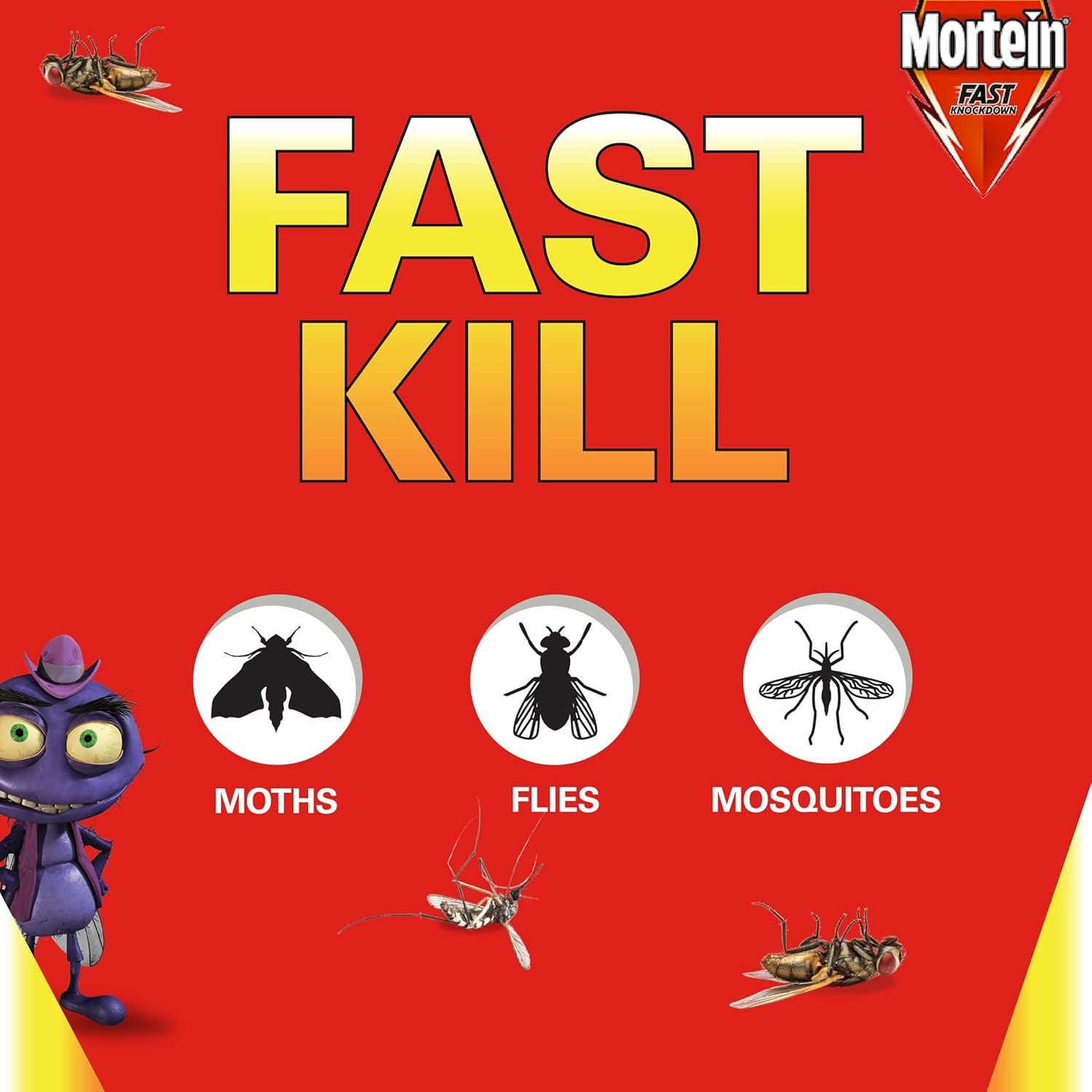 Mortein Fast Knockdown Insect Spray Odourless Fly & Mosquito Killer 350G