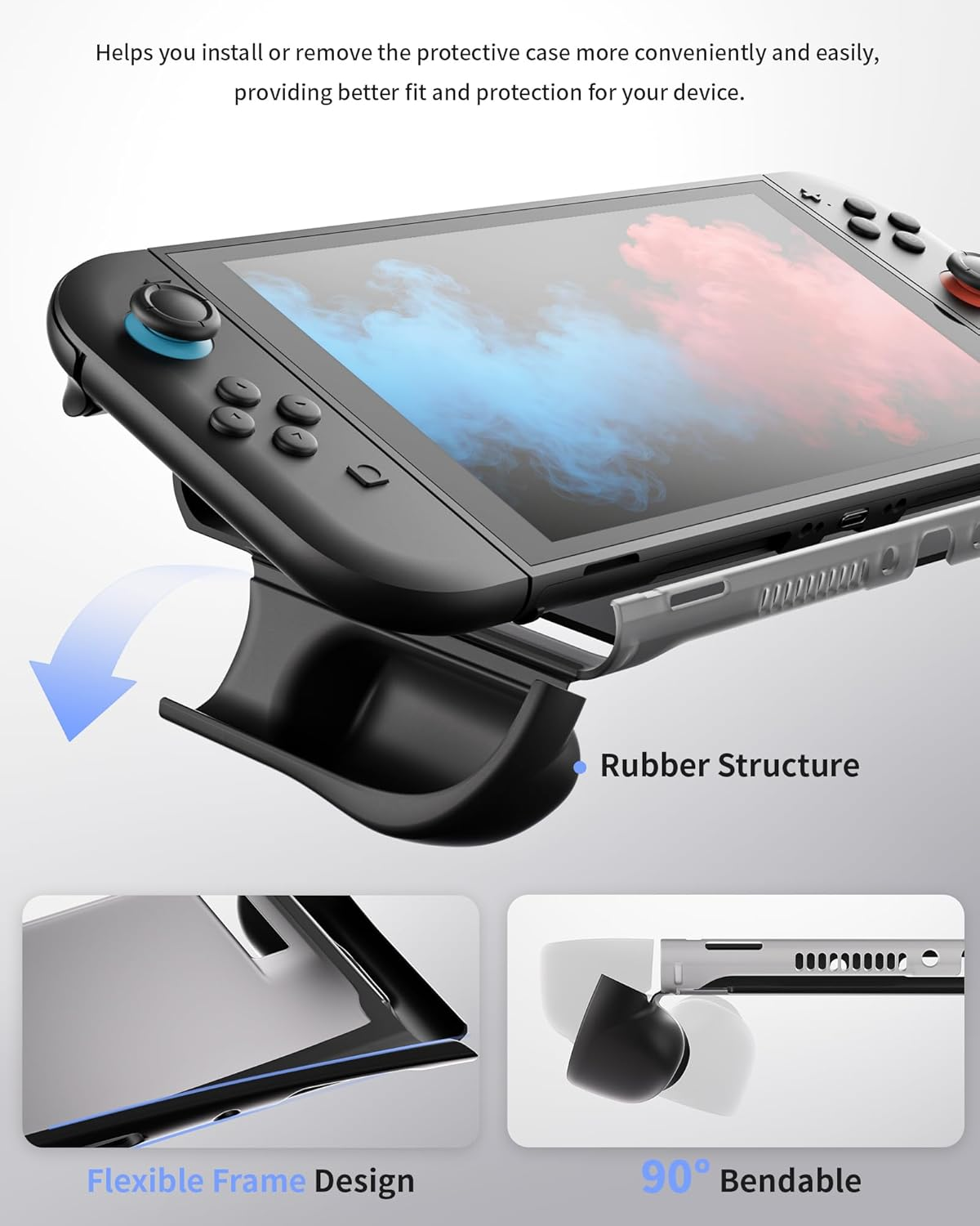 Geekshare Protective Case Compatible with Switch 2 Console, Full Coverage Shell Cover with Ergonomic Soft Grip, Hard PC Front Cover, Shock Absorption, Anti-Scratch, Easy Install/Detach image number 3