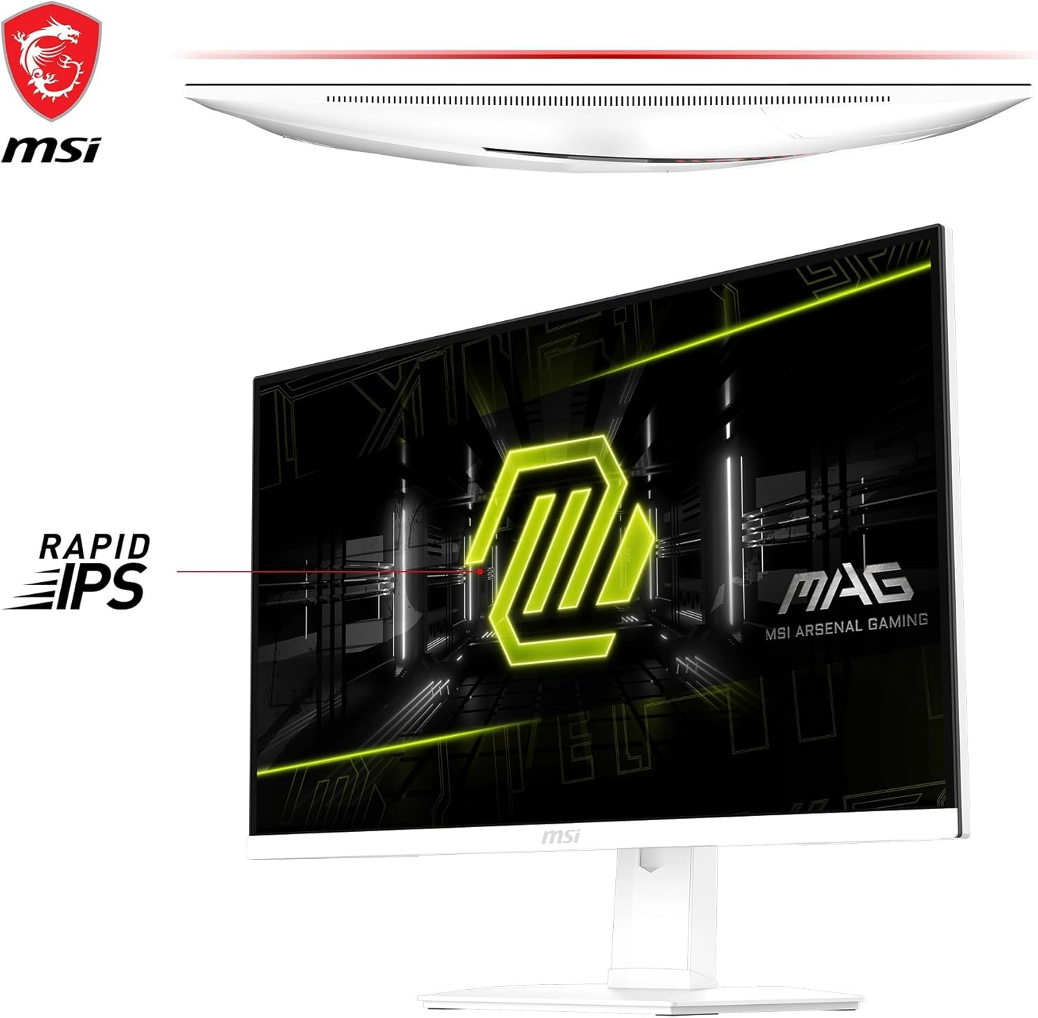 MSI MAG 274QRFW 27 Inch WQHD Gaming Monitor - 2560 X 1440 Rapid IPS Panel, 180 Hz - 1Ms Gtg, 123Percentage Srgb Colour Gamut, Frameless Design, Displayhdr 400 - Displayport 14A, HDMI 20B image number 5