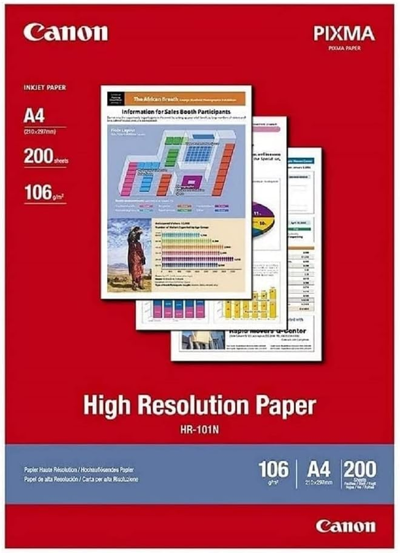 Canon HR-101N 106 GSM High Resolution Paper, A4 Size (200 Sheets) image number 5