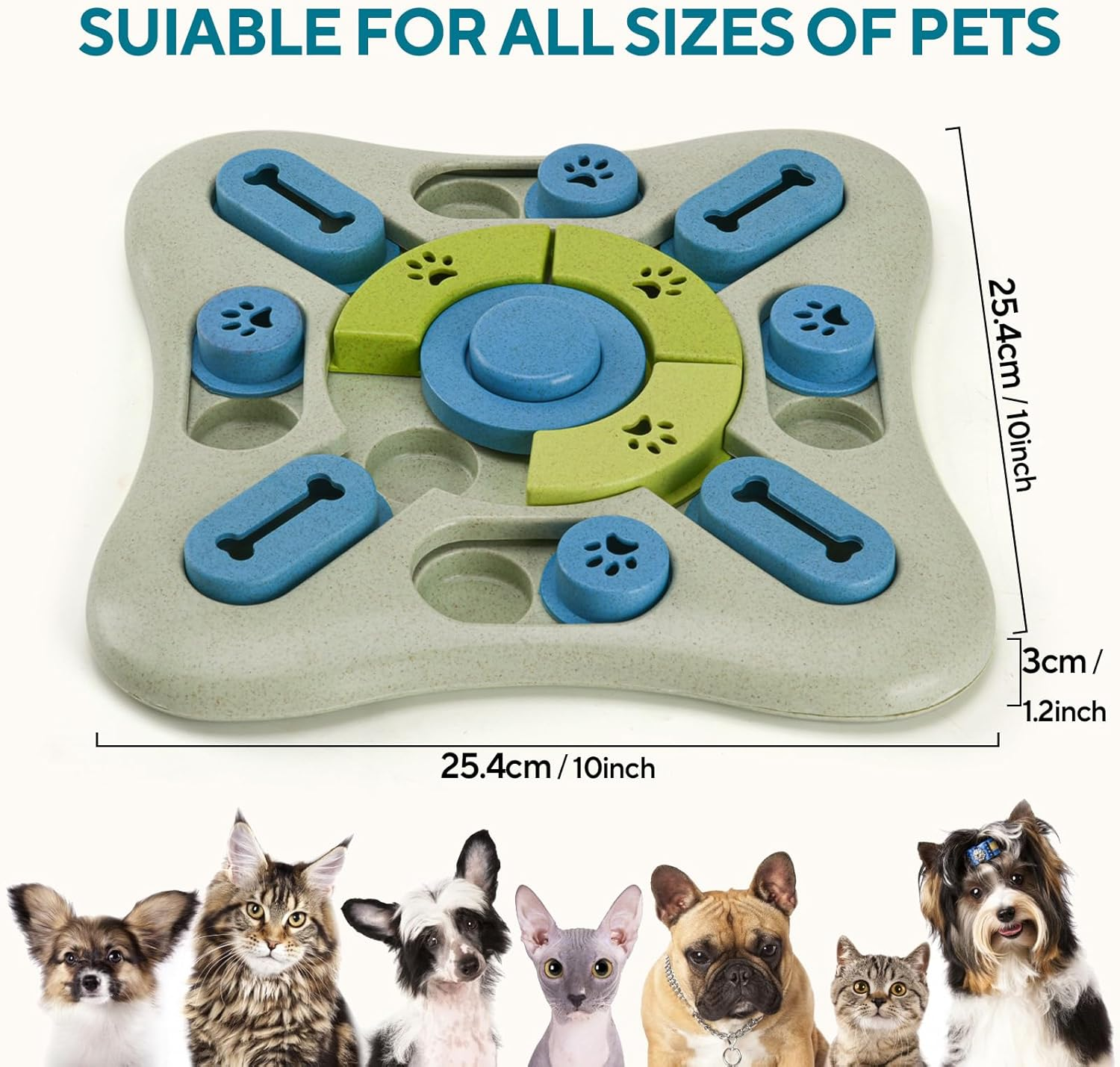 LIFLIX Dog Puzzle Toys, Interactive Treat Dispensing Dog Slow Feeder for IQ Training & Mental Stimulating, Dog Enrichment Toys for Small Medium Large Dogs - Green image number 4