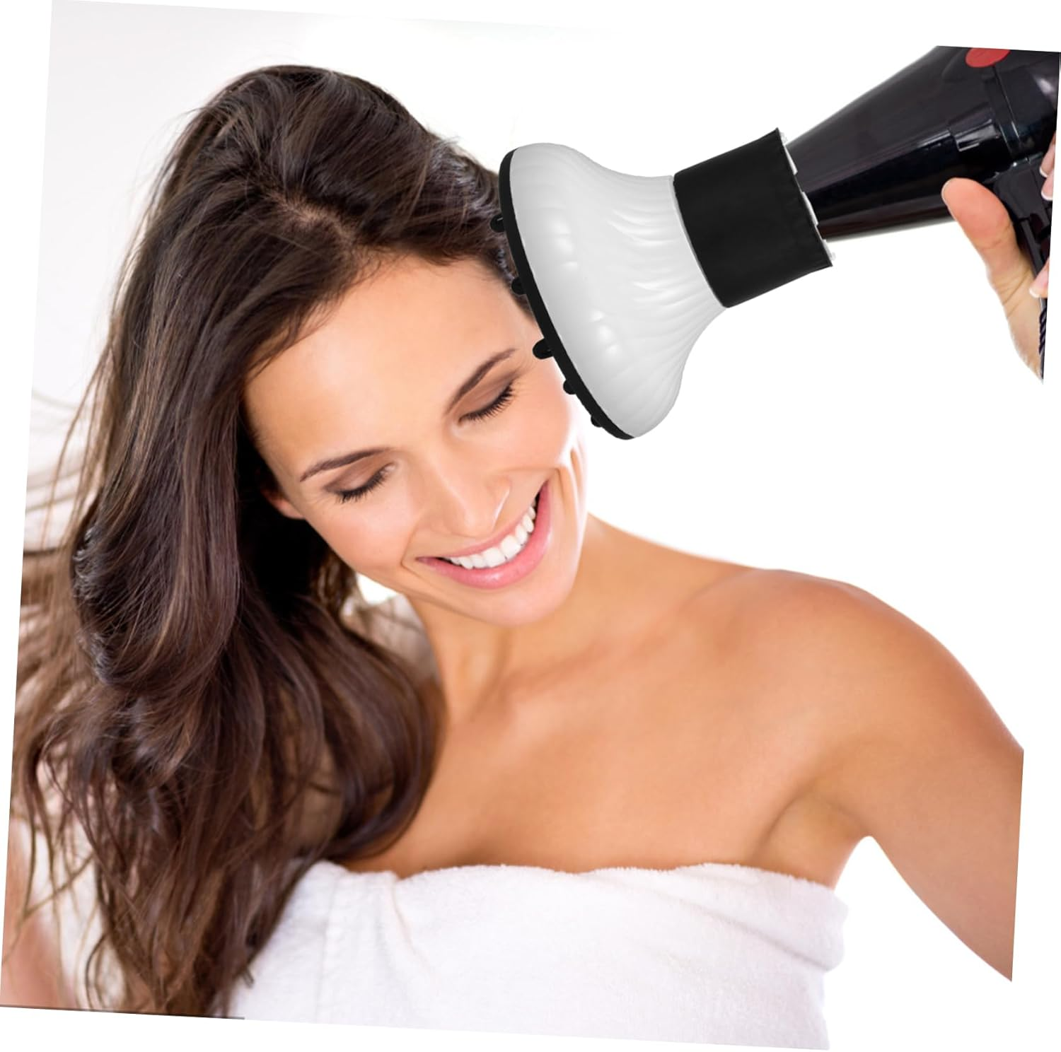 Hair Dryer Hood Rubber Elastic Salon Blow Dryer Attachment Diffuser Nozzle for Curling Styling image number 3