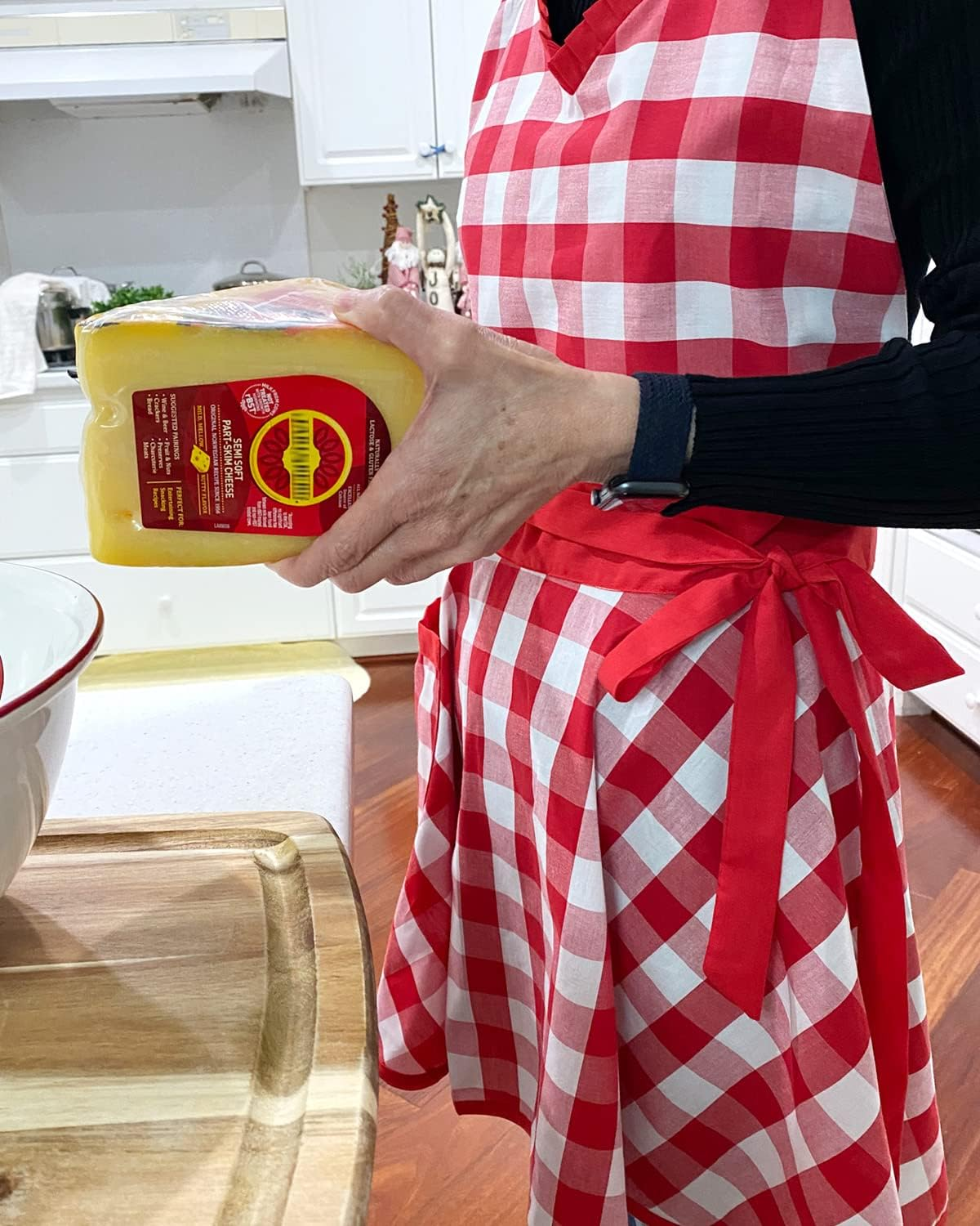 Wrapables Adjustable Flirty Hostess Apron, Red Gingham