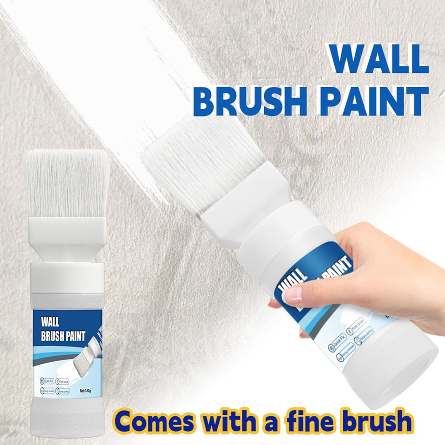 Paint for Walls, Drywall Repair Paint, Interior Wall Paint, Quick Fix Paint, White Touch-Up Paint, Built-In Brush Paint, Furniture Paint White, Safe Home Paint, Wall Renovation Paint, Multipurpose Pai image number 4
