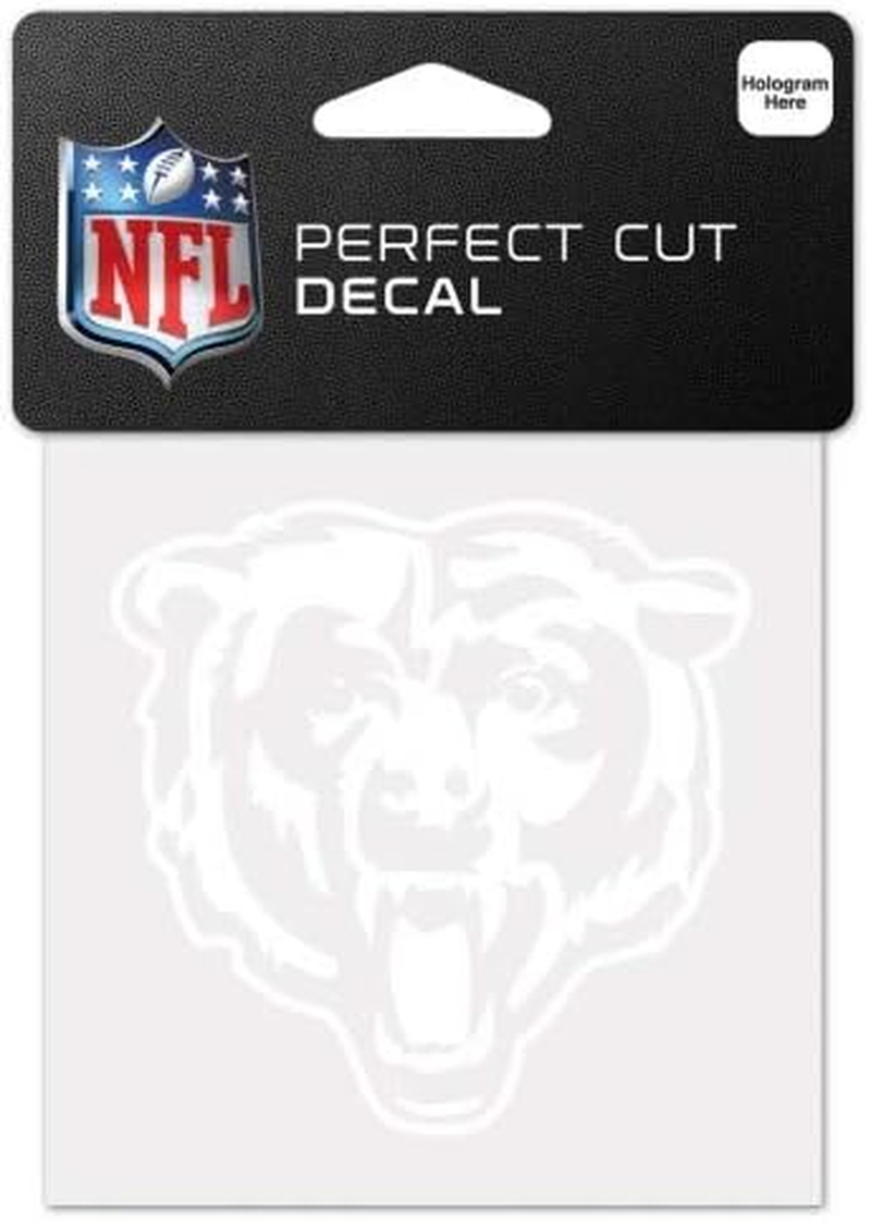 NFL Chicago Bears 4X4 Perfect Cut White Decal, One Size, Team Color