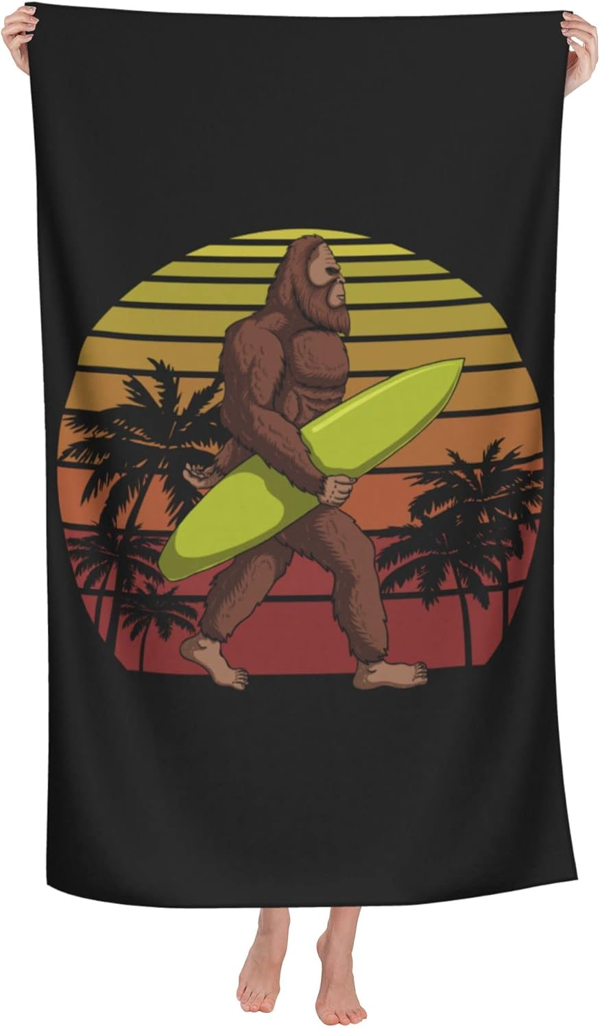 HUIANBPO Cute Cartoon Rubber Ducky Print Microfiber Beach Towel 32X52Inch,Large Bath Towels for Kids and Adults - Quick Dry Absorbent Sand Free Towel for Bathroom,Pool,Shower,Travel,Sport