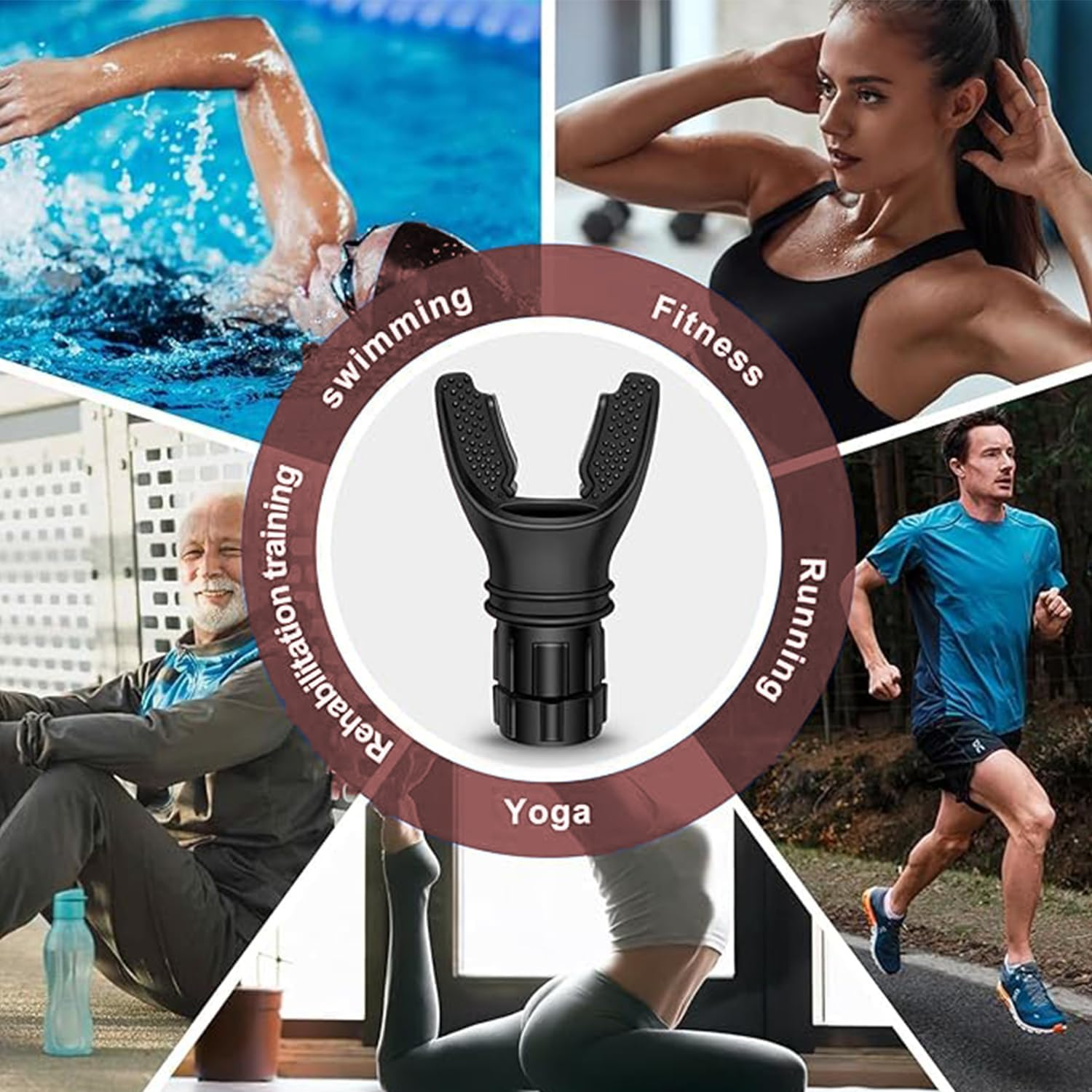 Roczential Adjustable Resistance Lung Capacity, Respiratory Trainer Compact Lung Exercise Device for Exercise Trainer, Easy to Carry, Easy to Clean, Portable Exerciser (Black) image number 4