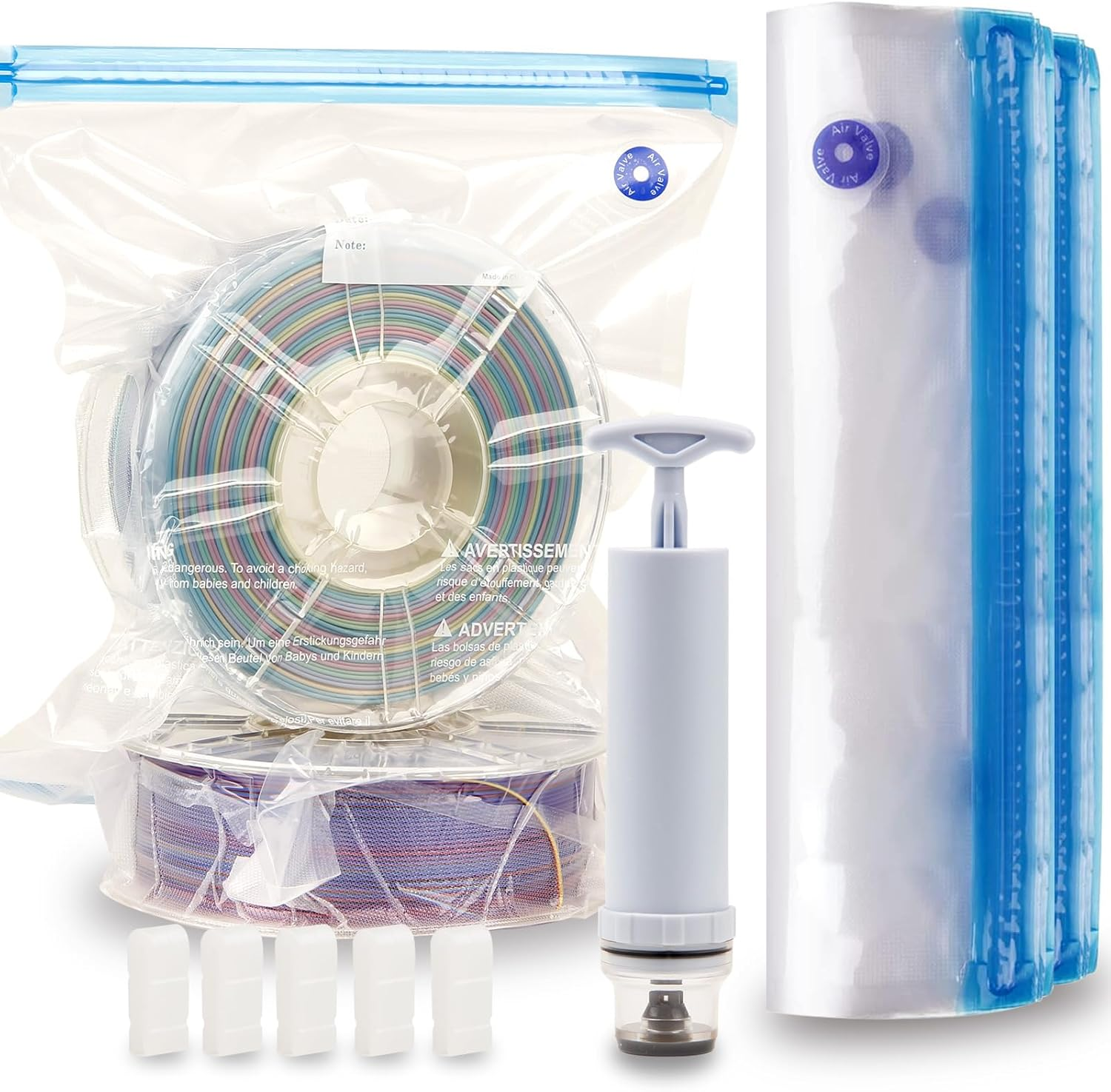 LVVJ3D Filament Storage Bags 30Pcs, 3D Printer Filament Storage Bags Vacuum Sealed Kit, Perfect for 3D Printer Filament Storage and Keep Filament Dry