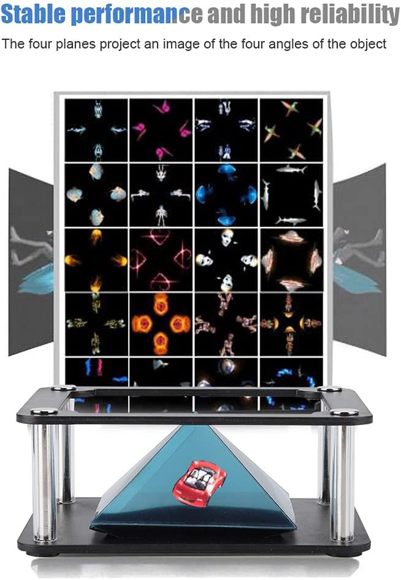 Smartphone Hologram, 360&deg; Image 3D Hologram Pyramid Display Projector, 3D Holographic Display Stands, for Corporate Product Display, Cartoon Interaction, Etc (Cylindrical) image number 5