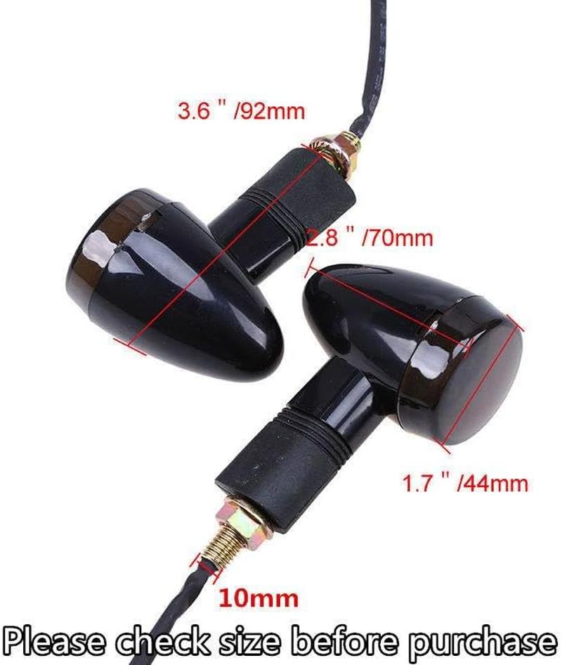 TDR 4Pcs LED Turn Signal Lights Indicator, 10Mm Universal Fit for Motorcycles, Front & Rear Amber Lights image number 2