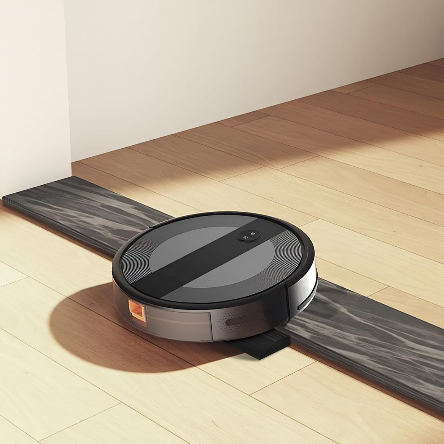 Iplusmile 2Pcs Door Threshold Ramp for Robot Vacuum Cleaner, Universal Bathroom Doorways Climbing Mat Threshold Strip for Wheelchair Sweeping Machine (1.3 X17Cm) image number 3