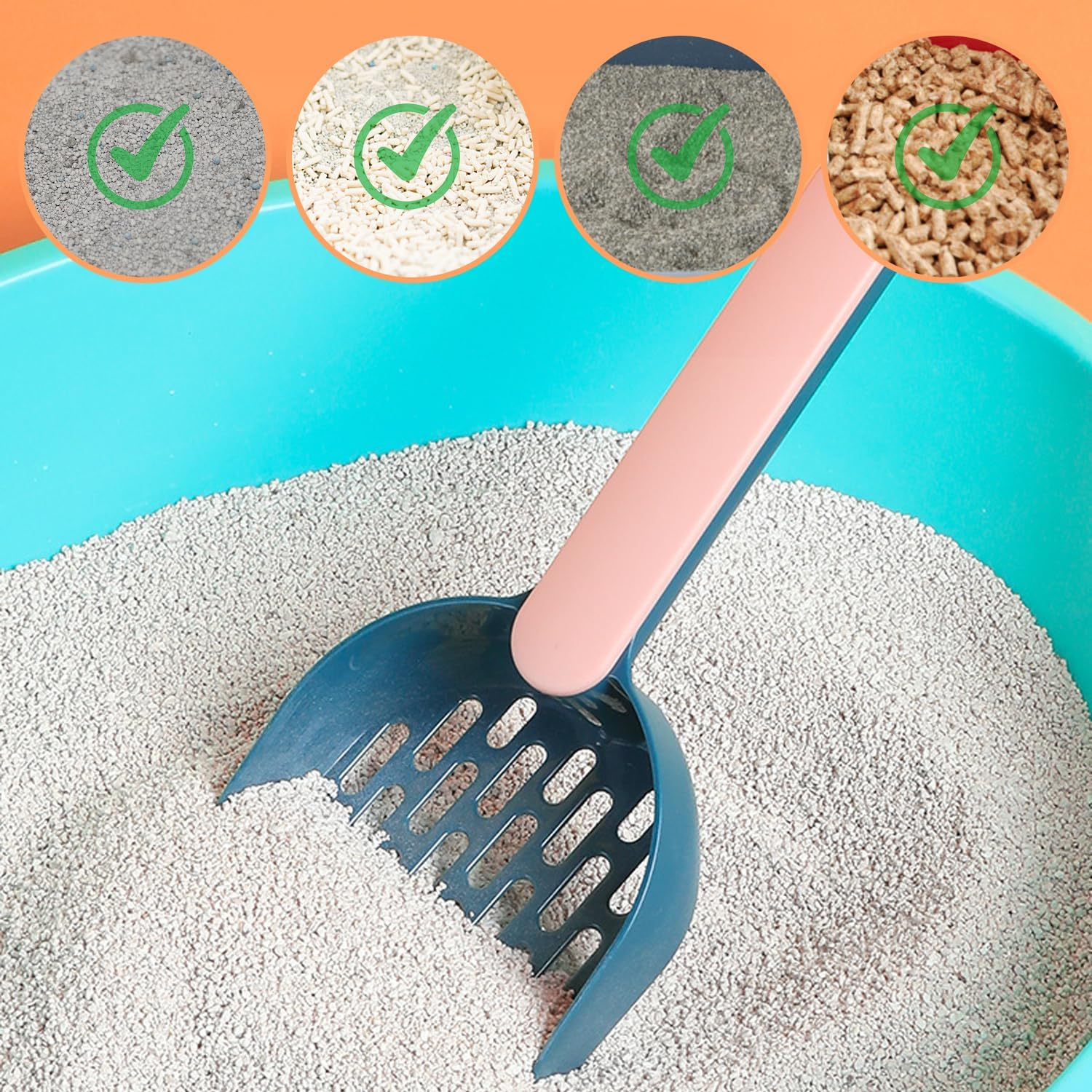 UOPJDD 1-Piece Cat Litter Scoop with Base and 1 X Replacement Scoop, Plastic Cleaning Scoop, Pet Supplies, Cleaning Tools for Cat Litter image number 5