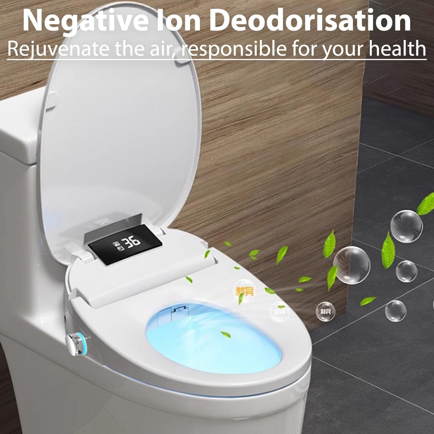 Electronic Bidet Toilet Seat, Heated Smart Toilet Seat with Wireless Remote Control, Instant Warm Water & Dryer, Feminine & Front Rear Wash, Self-Clean Nozzle, Slow Close Lid (White)