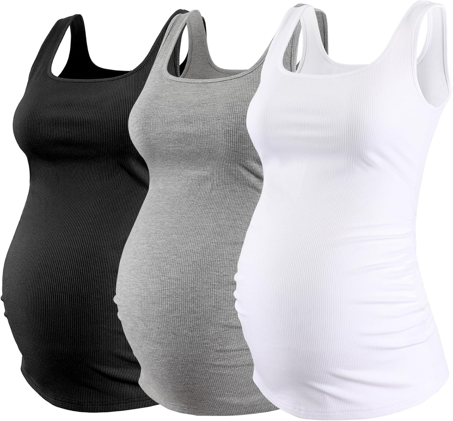 Ecavus Maternity Shirts Long Sleeve Cross V-Neck Comfy Stretchy Maternity Nursing Tops