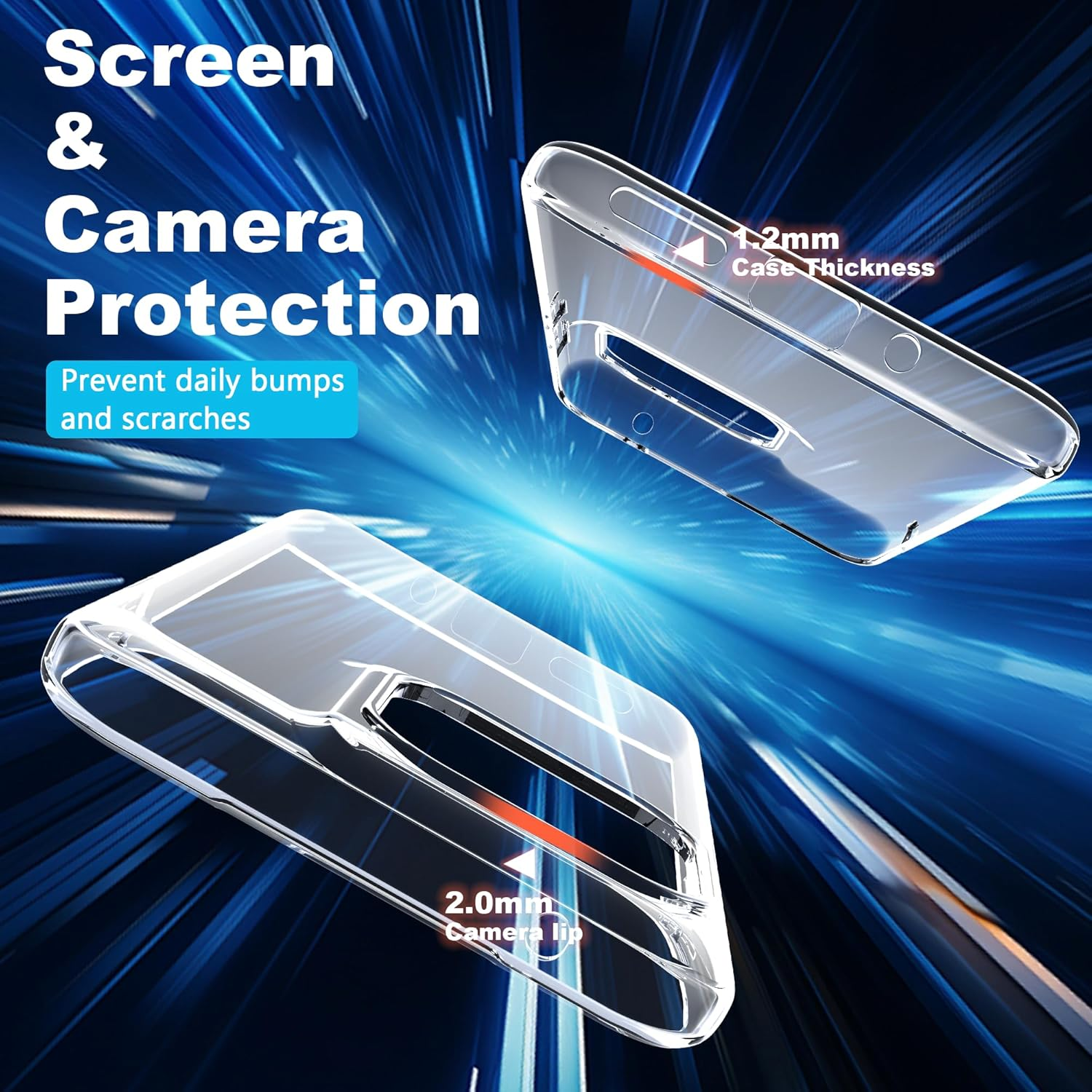 FDHYFGDY Case for Motorola Edge 60 Pro Protective Case, Transparent Shockproof Silicone Mobile Phone Case, Clear, Thin, Soft TPU Bumper Cover Case image number 3