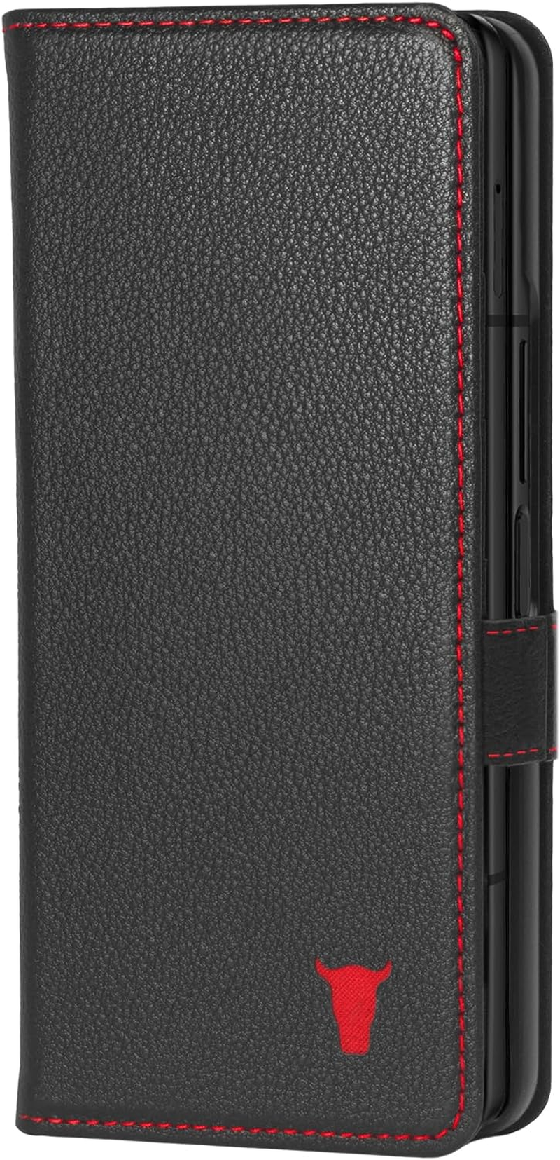 TORRO Phone Case Compatible with Samsung Galaxy Z Fold5 &ndash; Premium Leather Wallet Case with Stand Function and Card Slots (Black) image number 2