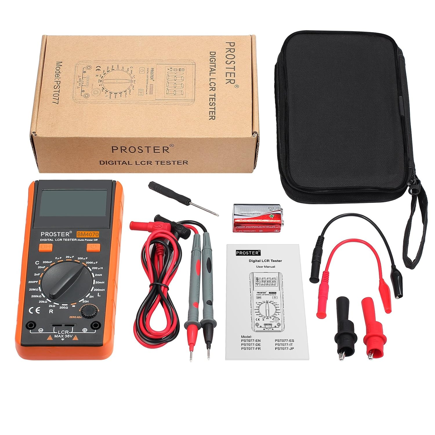 LCR Meter Digital Capacitance Inductance Resistance Tester with Battery Crocodile Clip Bag LCR Tester Measuring Meter image number 5