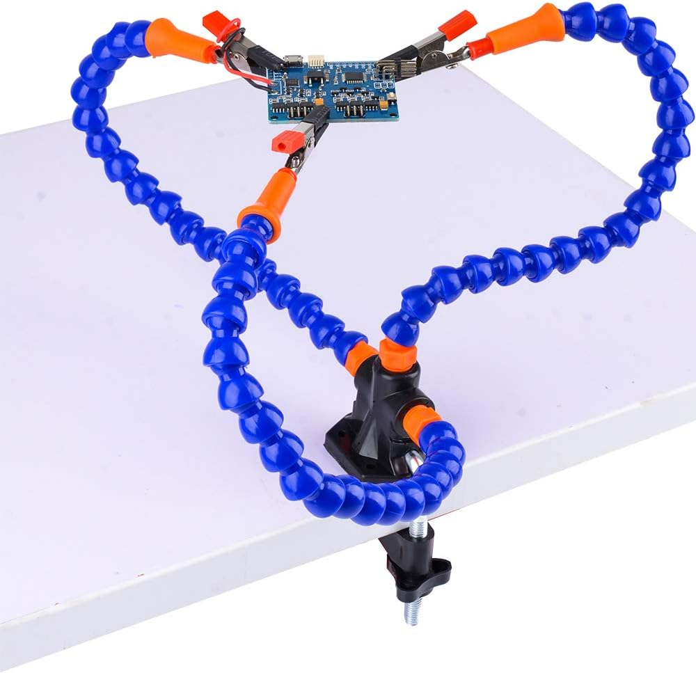 Solder Helping Hands Clamp Station Soldering Third Hand Tool 3Pcs Flexible Arms Swivel Holder