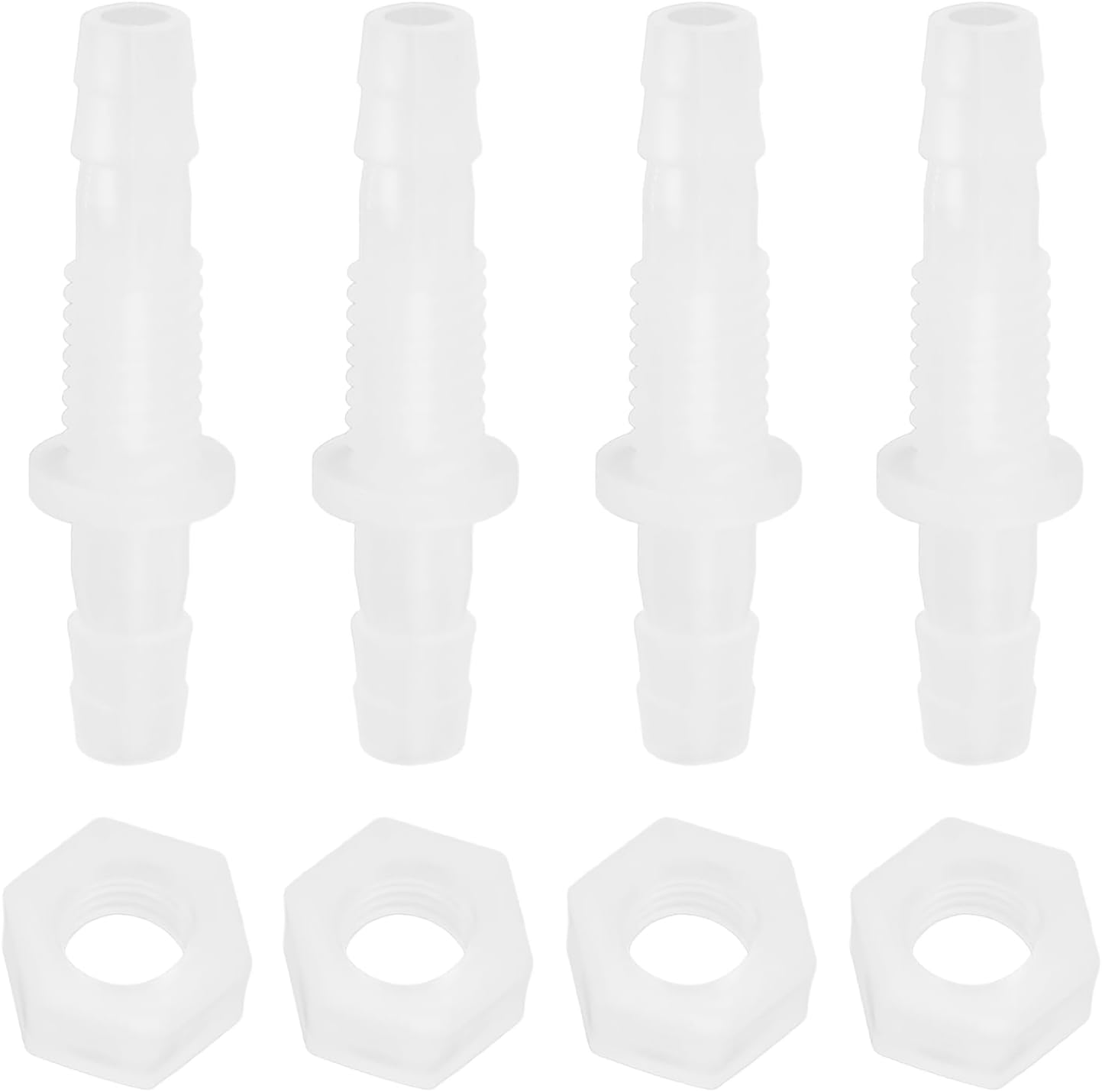 4Pcs 6Mm Plastic Pagoda Connectors Plastic Straight through Connector Barb Connector Plastic Straight In-Line Connector Plastic Hose Connector Fish Tank Accessories image number 3