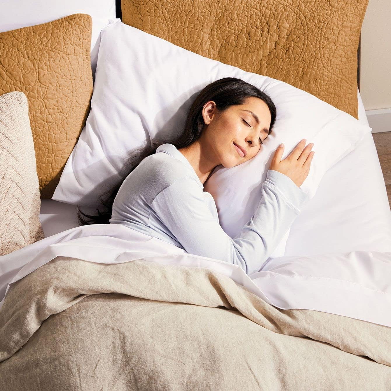 Sunbeam Sleep Perfect Quilted Electric Blanket Queen | Fully Fitted Quilted Cotton Top Layer, Antibacterial, Washable, Auto-Off Timer, Overheat Protection, Dual Controls BLQ6451 image number 4