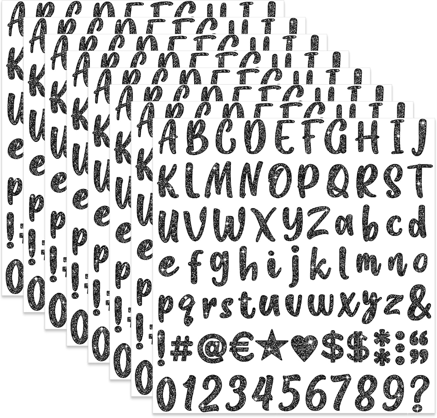 648 Pcs Gold Letter Stickers Glitter Alphabet Number Stickers 8 Sheets Self Adhesive Vinyl Letters Sticker for Graduation Cap Scrapbooking Water Bottles Cup Crafts Classroom Decor(Gold,1 Inch)