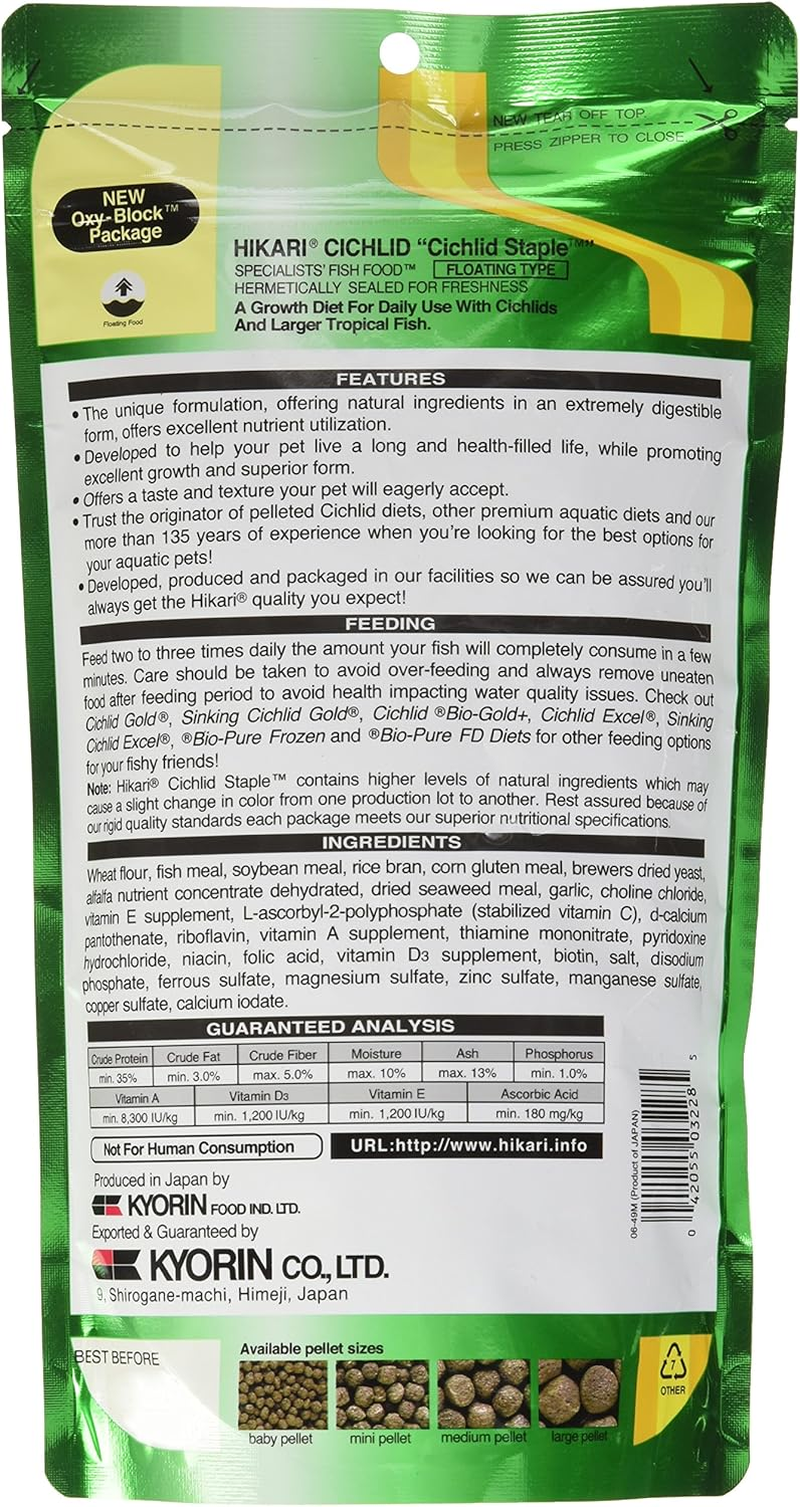 Hikari 8.8-Ounce Cichlid Staple Floating Pellets for Pets, Mini image number 2