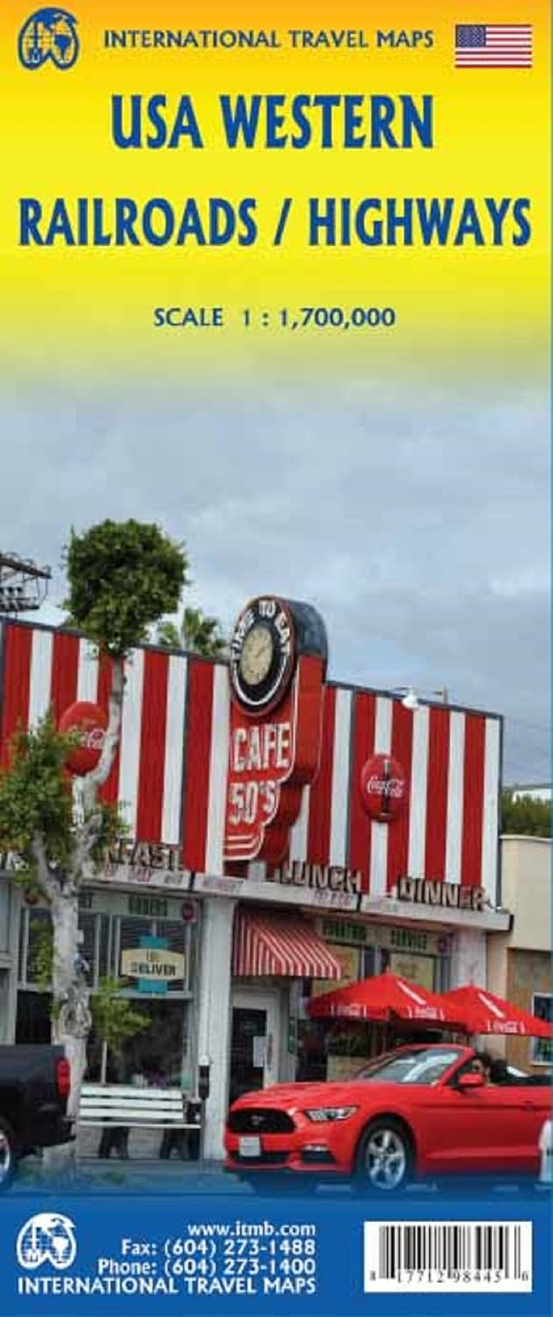 USA Western Railroads and Highways Travel Reference Map 1:1.7M image number 1