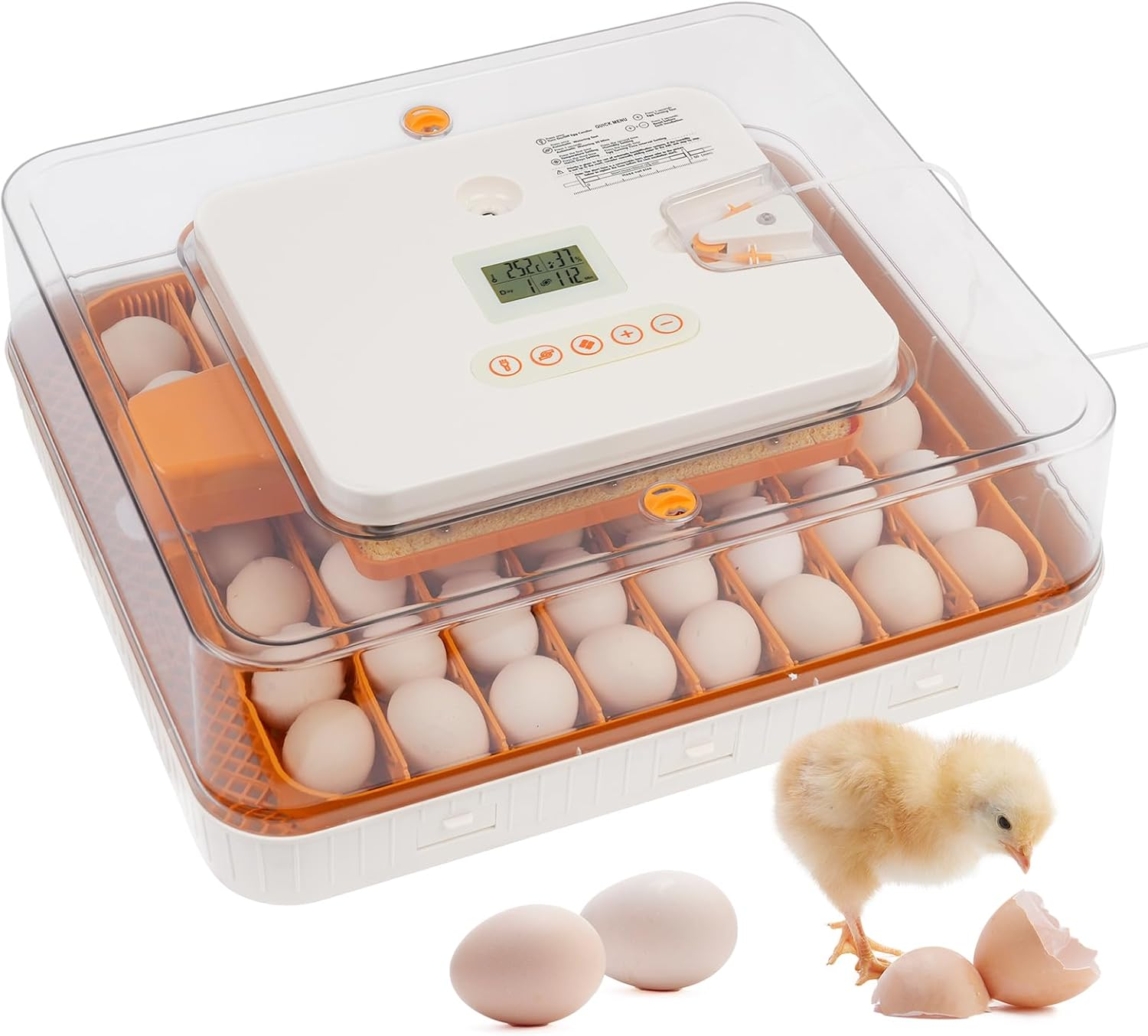 Advwin 56 Eggs Incubator for Hatching Eggs, Automatic Egg Turning with Temperature & Humidity Control, LED Egg Candler, Poultry Egg Incubator for Hatching Chicken, Duck,Goose and Quail Eggs image number 4