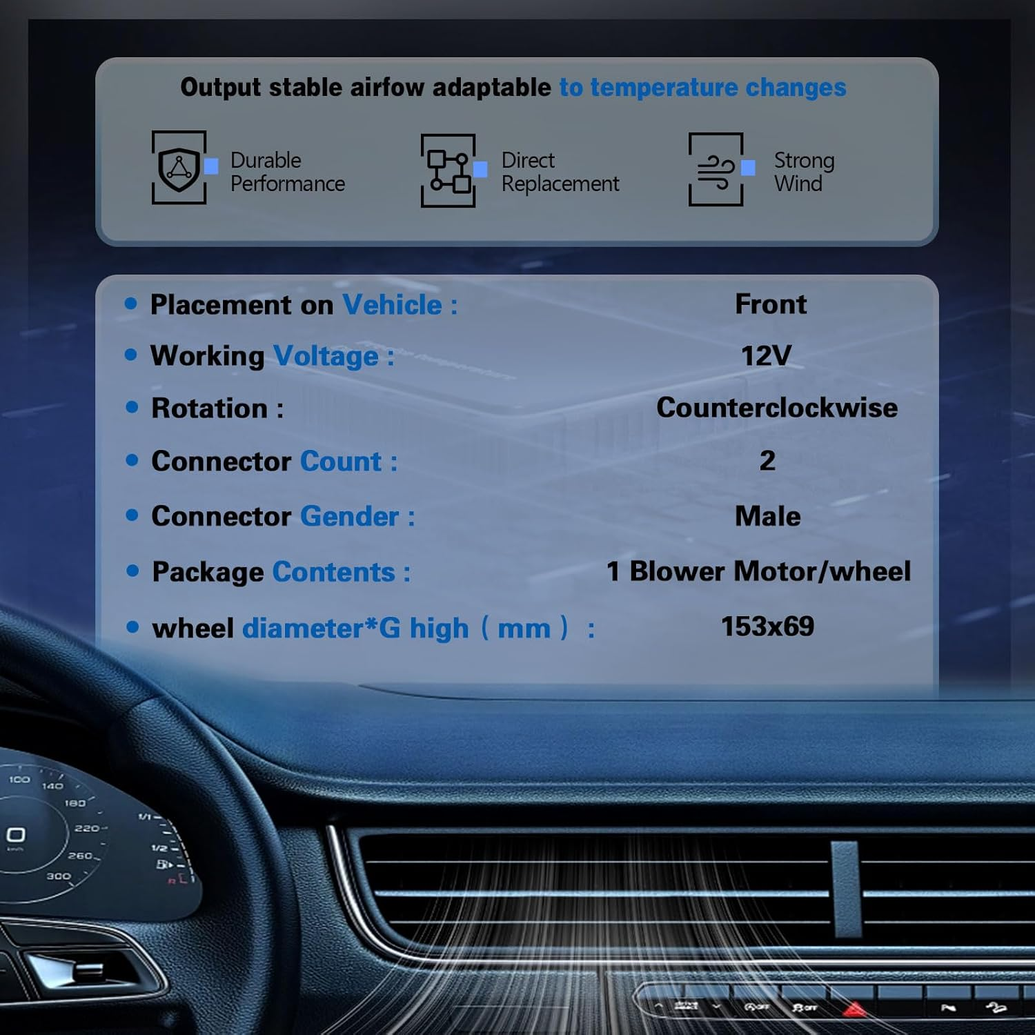 HVAC Heater Blower Motor with Fan Cage Compatible with Honda Fit 2009-2013, Honda City 2009-2013, Replace# 79310-TMO-G01, BM00029DX image number 4