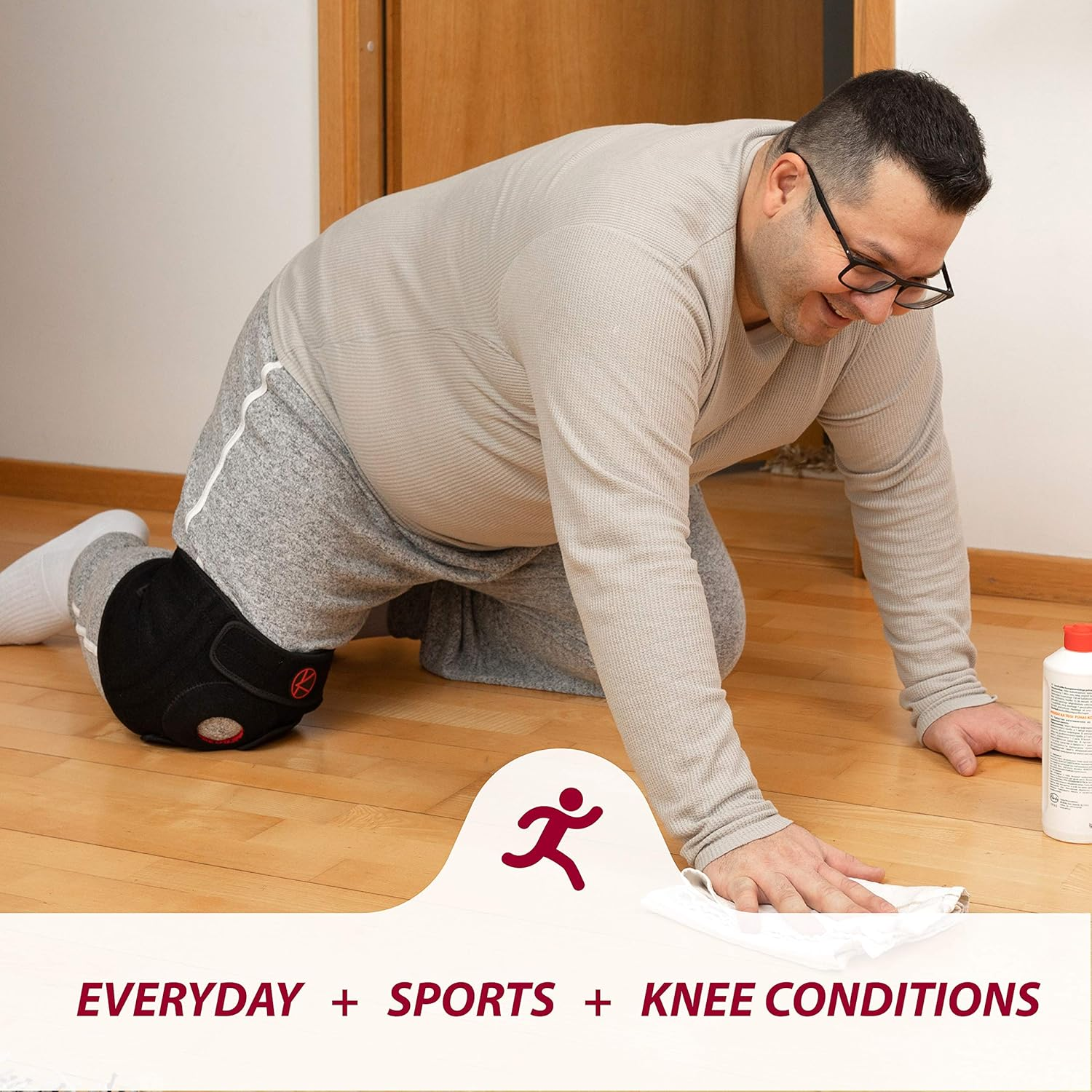 Adjustable Knee Brace Support for Arthritis, ACL, MCL, LCL, Sports Exercise, Meniscus Tear, Injury Recovery, Pain Relief - Open Patella Neoprene Stabilizer Wrap for Women, Men, Kids & plus Size image number 3