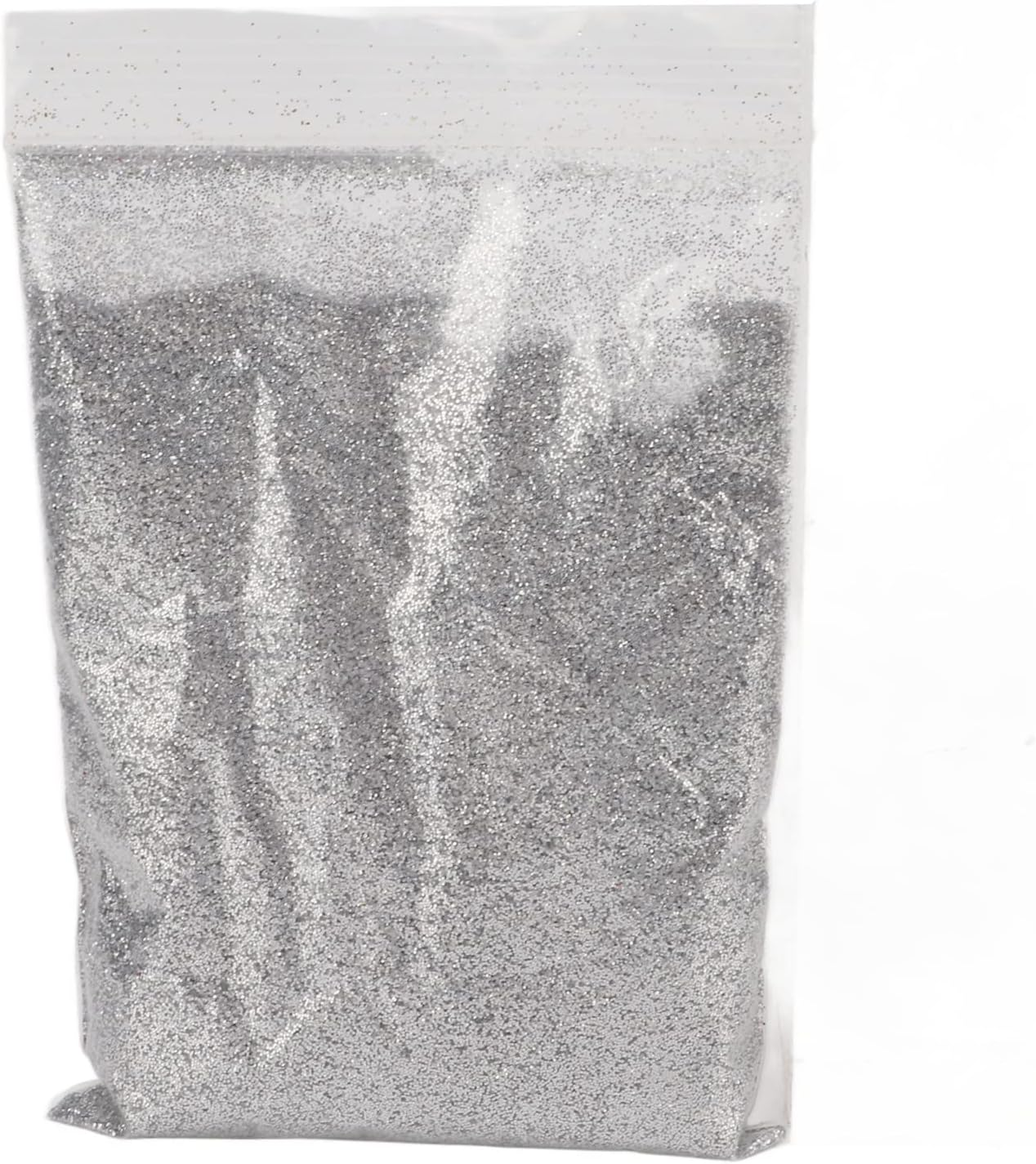 POENVFPO Craft Glitter Gorgeous Appearance 50G Extra Fine Glitter Shiny Sparkles Nail Card Face Makeup (Silver) image number 1