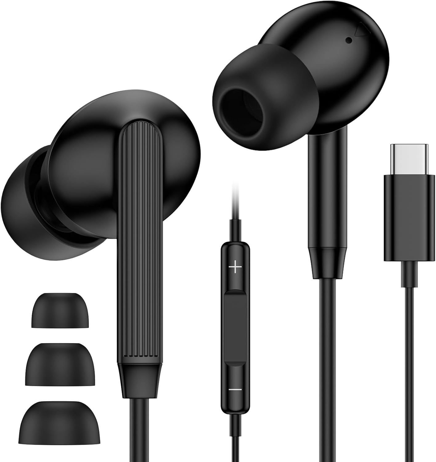 USB C Headphones with Cable for Iphone 16 16E 15 Pro Max Plus, Type C In-Ear Headphones with Microphone Earphones USB C for Samsung Galaxy S25 Ultra S24 S23 FE S22 S21 S20 A15 A16 A26 A35 A36 A54 A55 image number 1