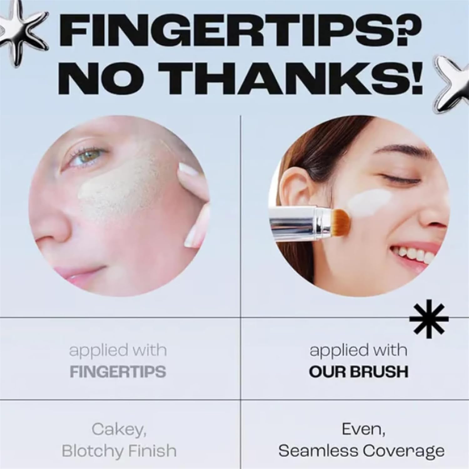 Color Changing Cover Cream Stick, Color Changing & Brightening Makeup Base, Full to Medium Coverage with Detachable Brush, Moisturizing Makeup (Natural)